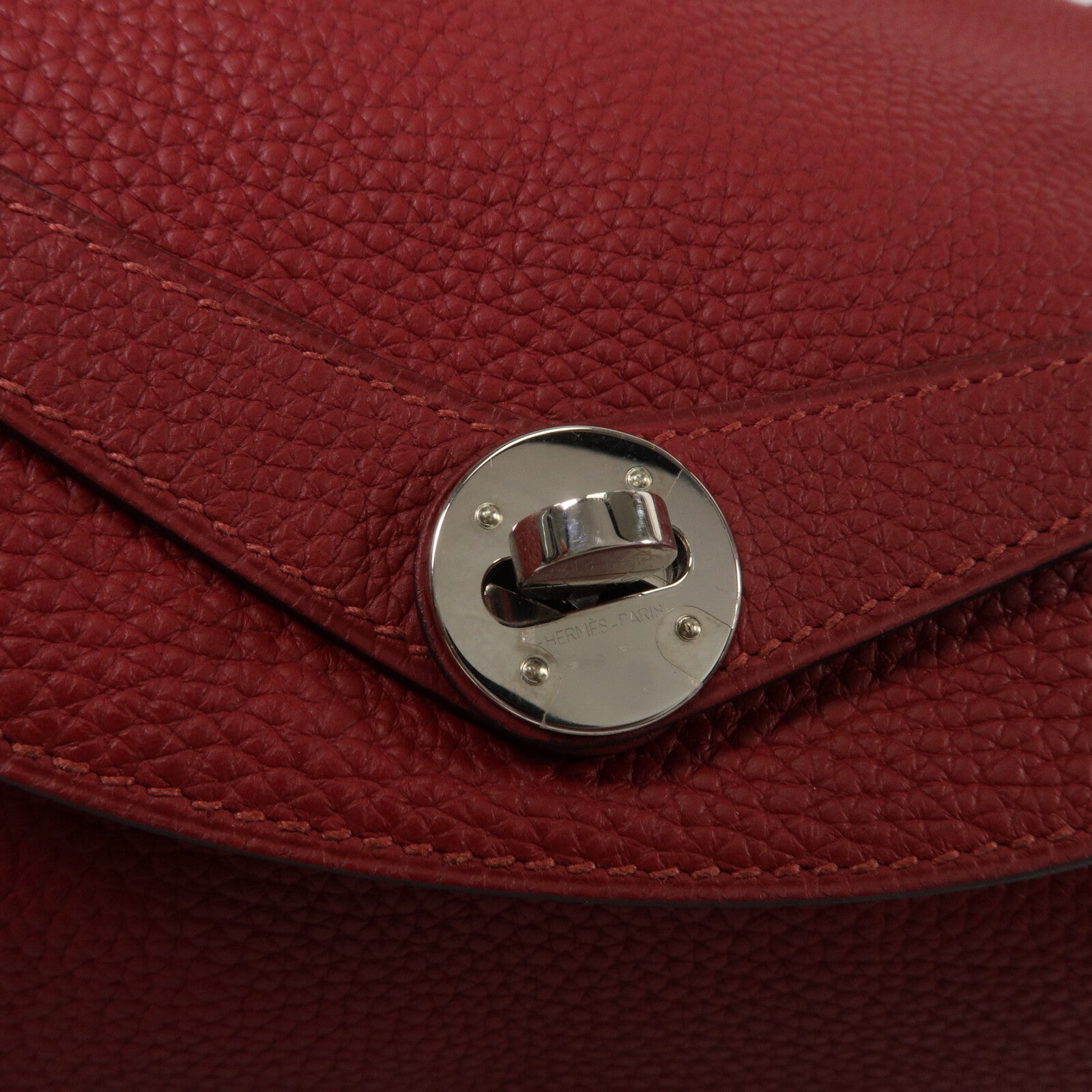 HERMES Clemence皮革Lindy 30手挽肩背兩用袋Rubis