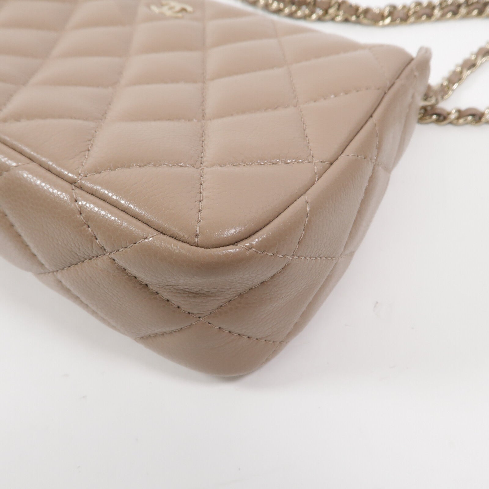 CHANEL 牛皮皮革Chain Shoulder鏈帶肩背袋