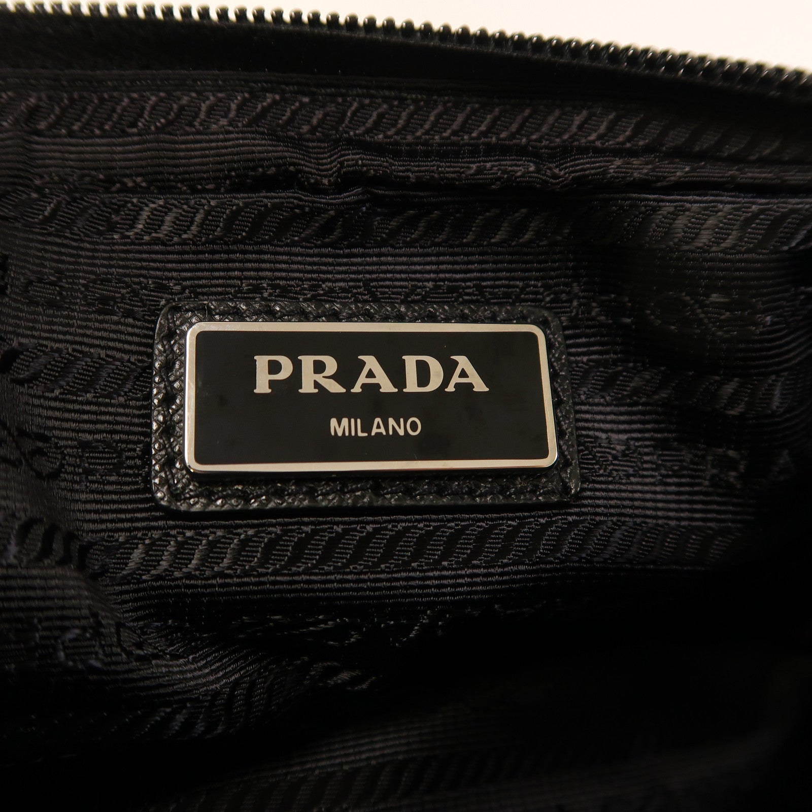 PRADA 尼龍Waist Bag銀扣腰包黑色