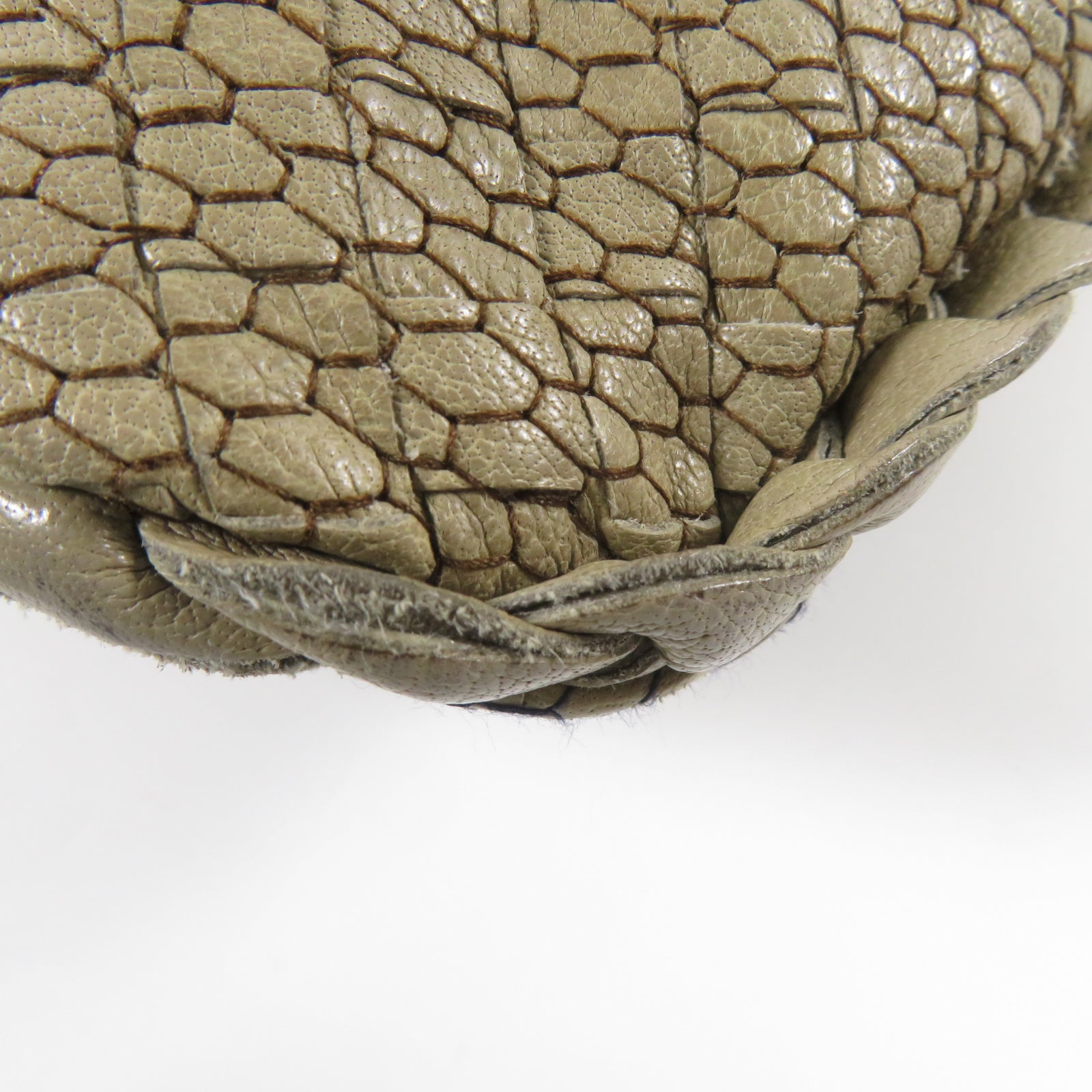 BOTTEGA VENETA 【激減優惠】牛皮皮革Hobo銀扣手挽袋米色