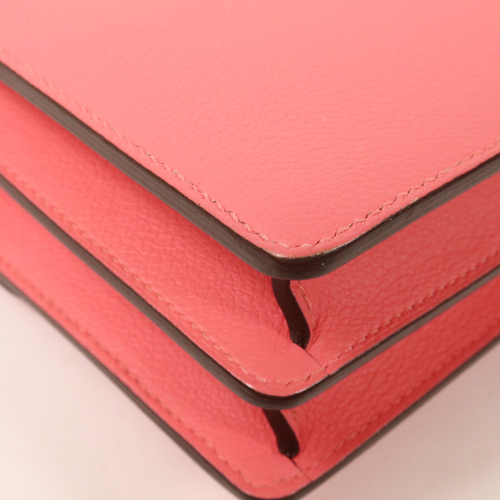 HERMES Evercolor皮革Roulis Mini肩背袋Rose Azalee