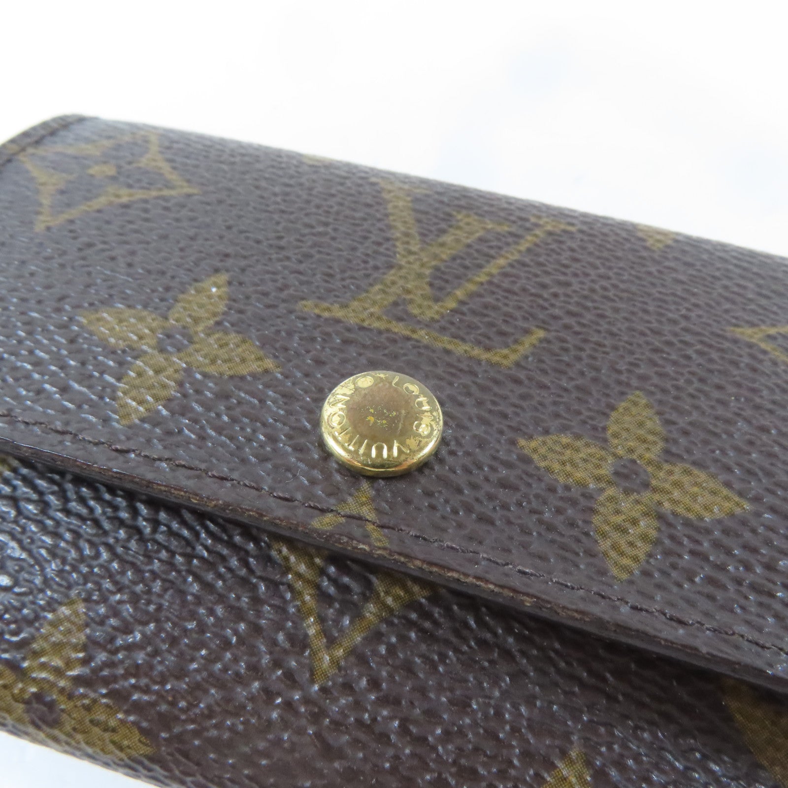 LOUIS VUITTON Monogram Key Case金扣鎖匙包啡色