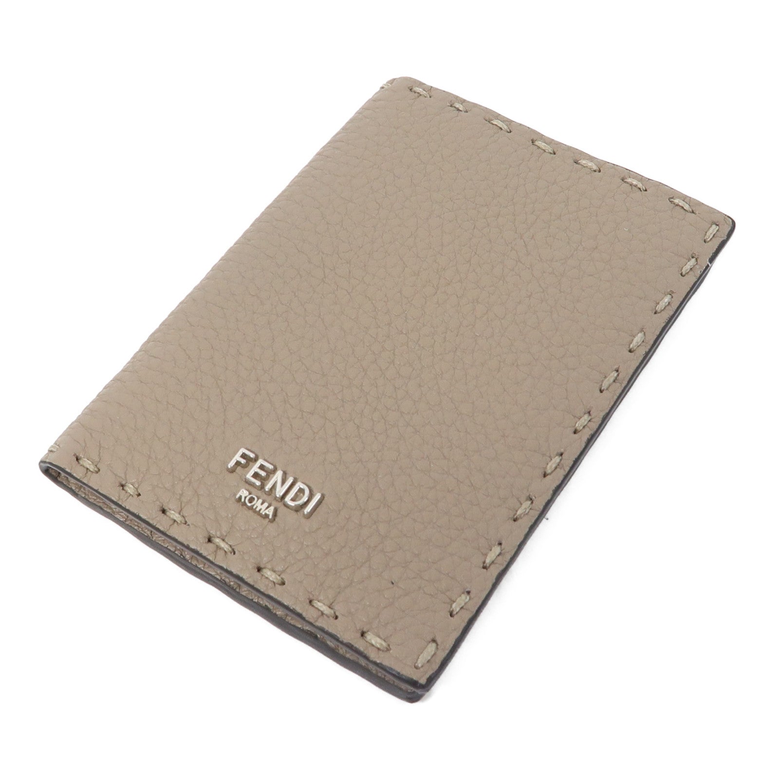 FENDI 【激減優惠】牛皮皮革Card Case卡片套米色