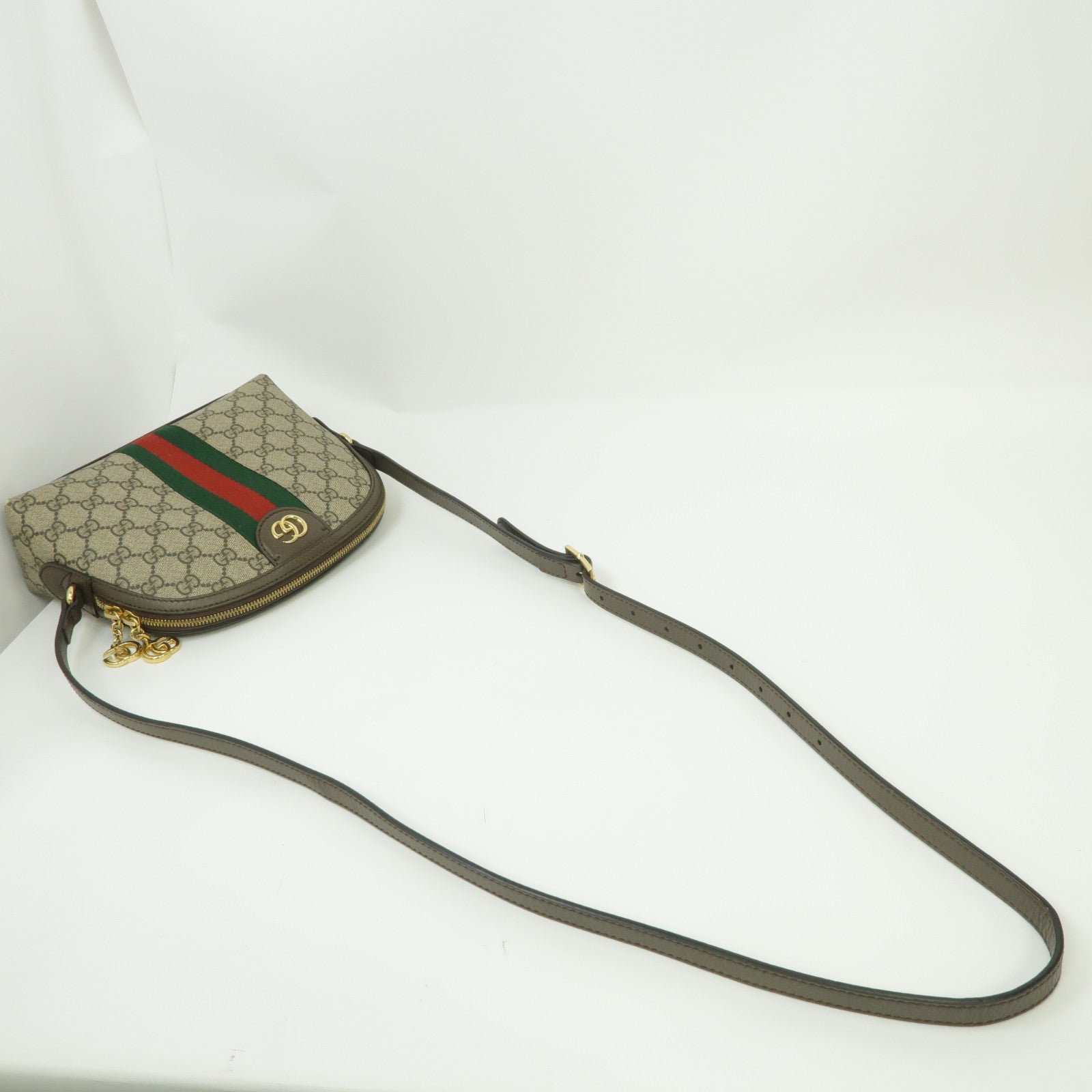 GUCCI 塗層帆布Ophidia GG Small金扣肩背袋啡色