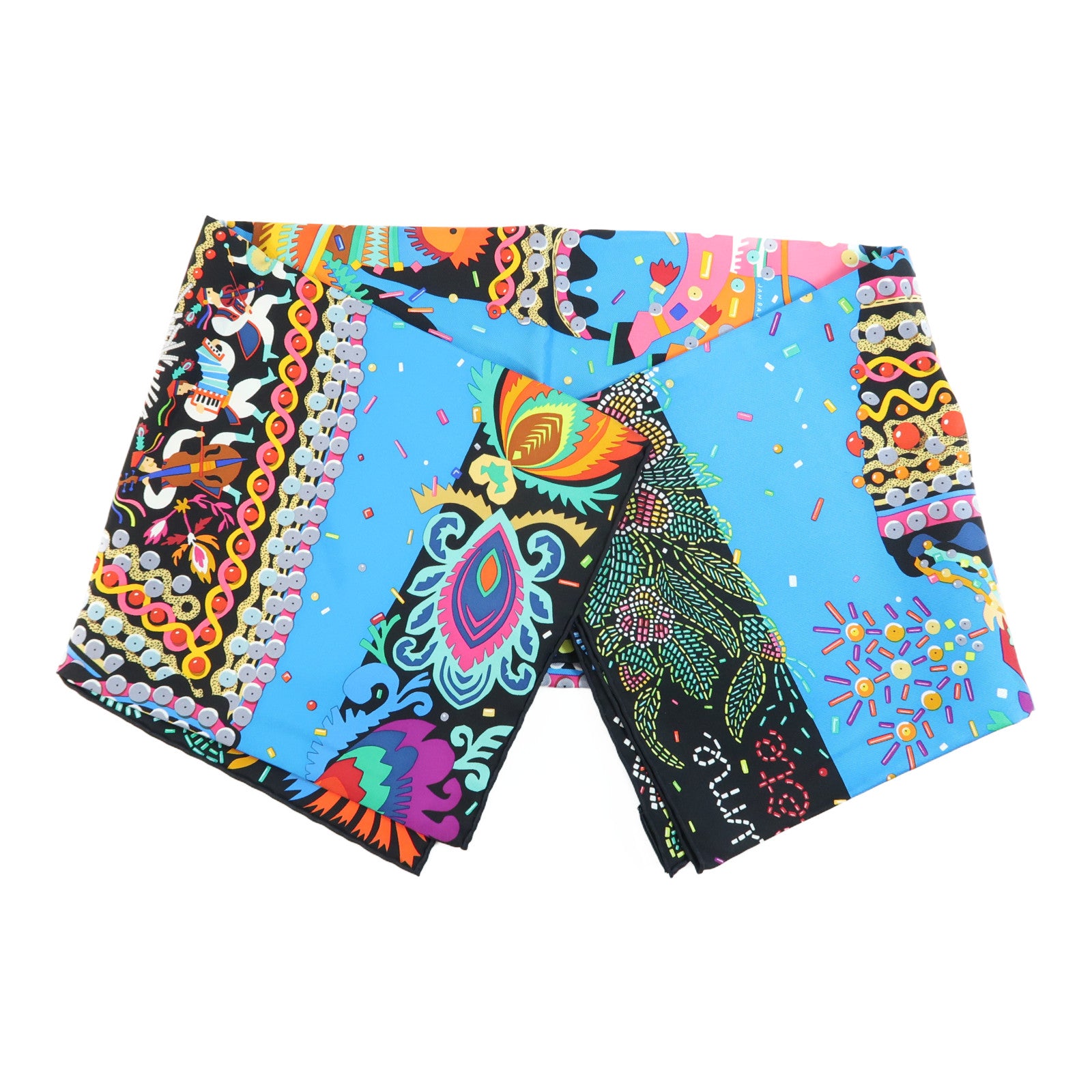 HERMES Scarf 90X90 Silk Multicolor