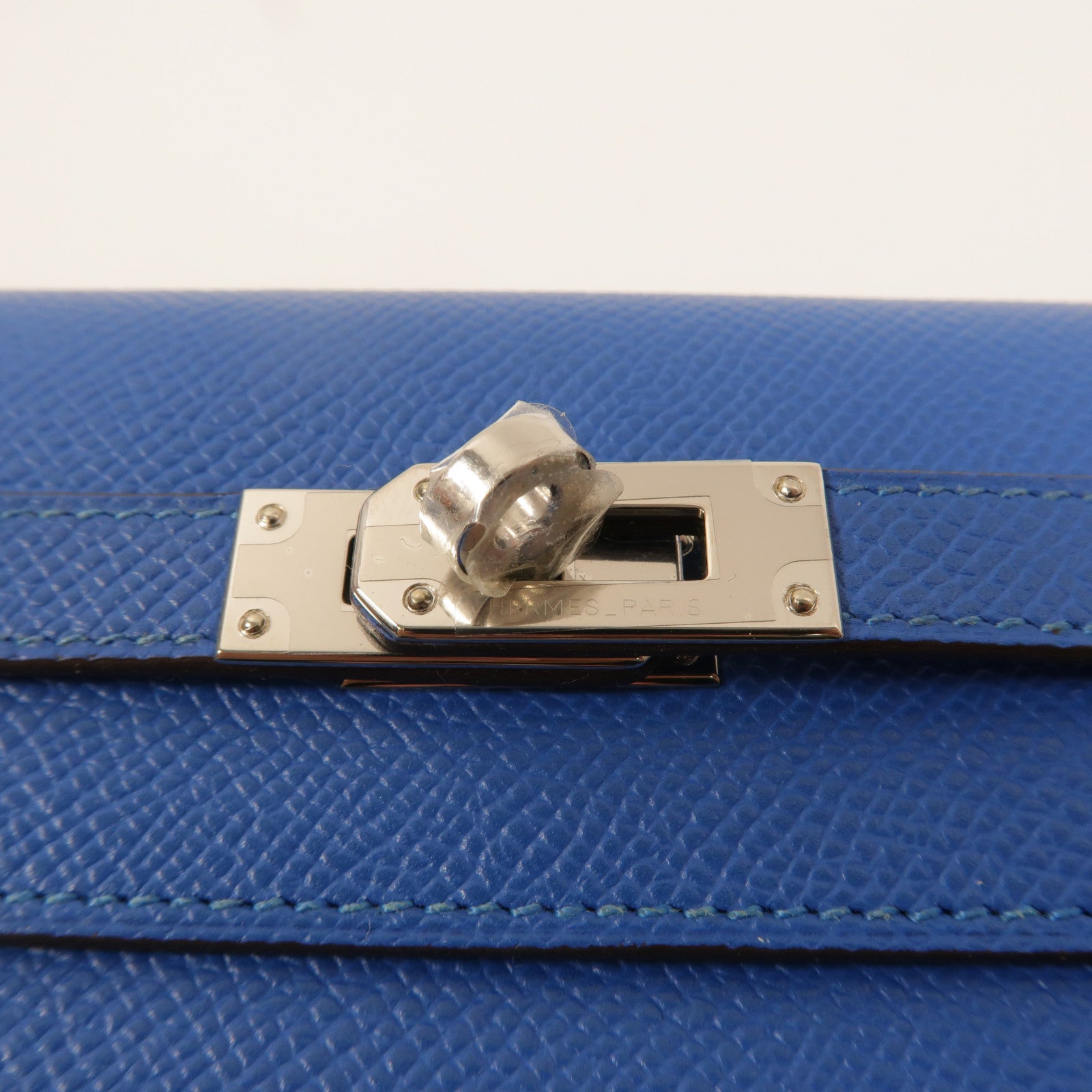 HERMES Epsom皮革Kelly Wallet長錢包Bleu Izmir