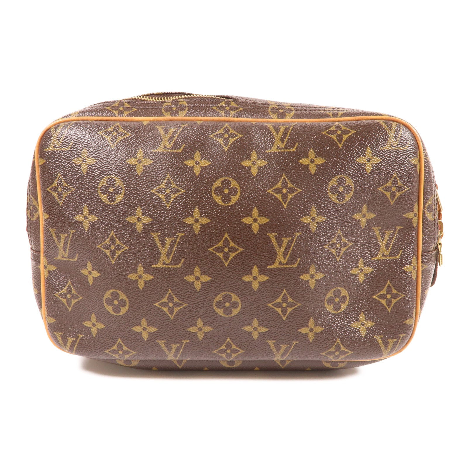LOUIS VUITTON Monogram Reporter PM金扣肩背袋棕色