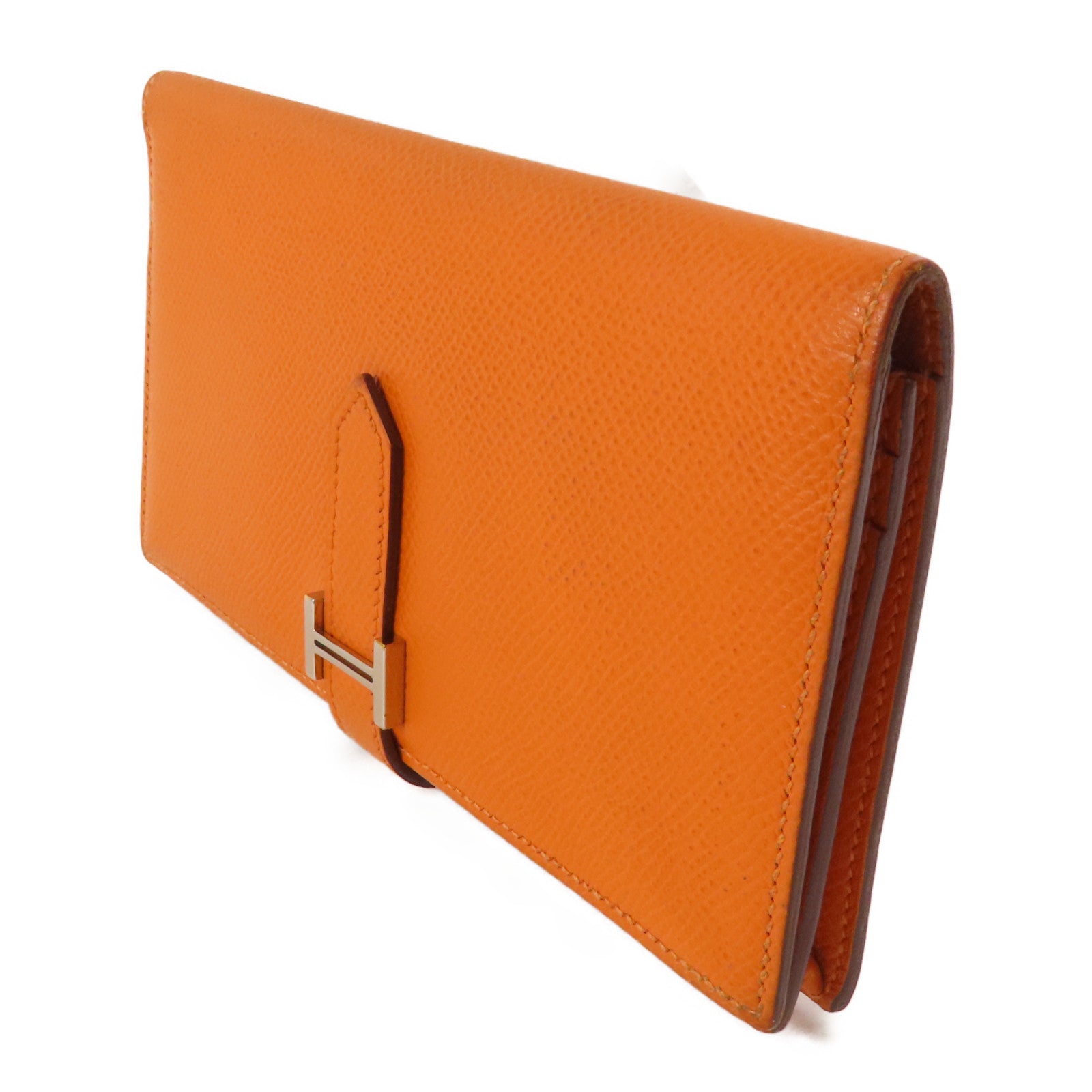 HERMES Epsom皮革Bearn Long Wallet銀扣長錢包