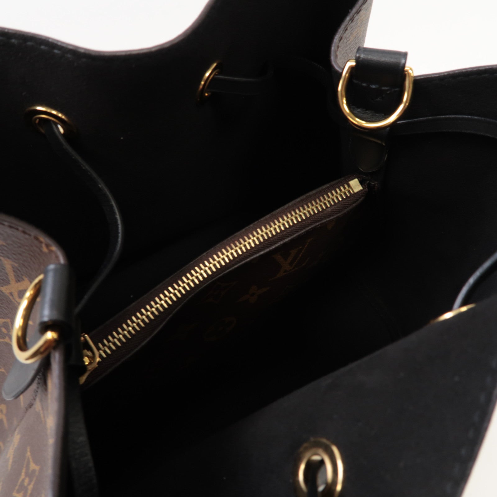 LOUIS VUITTON Monogram Neo Noe MM金扣肩背袋啡色/黑色