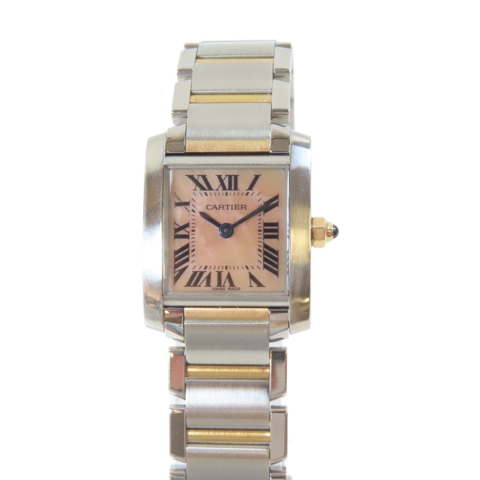 CARTIER Tank Francaise 18K黃金/不鏽鋼手錶石英機芯金色