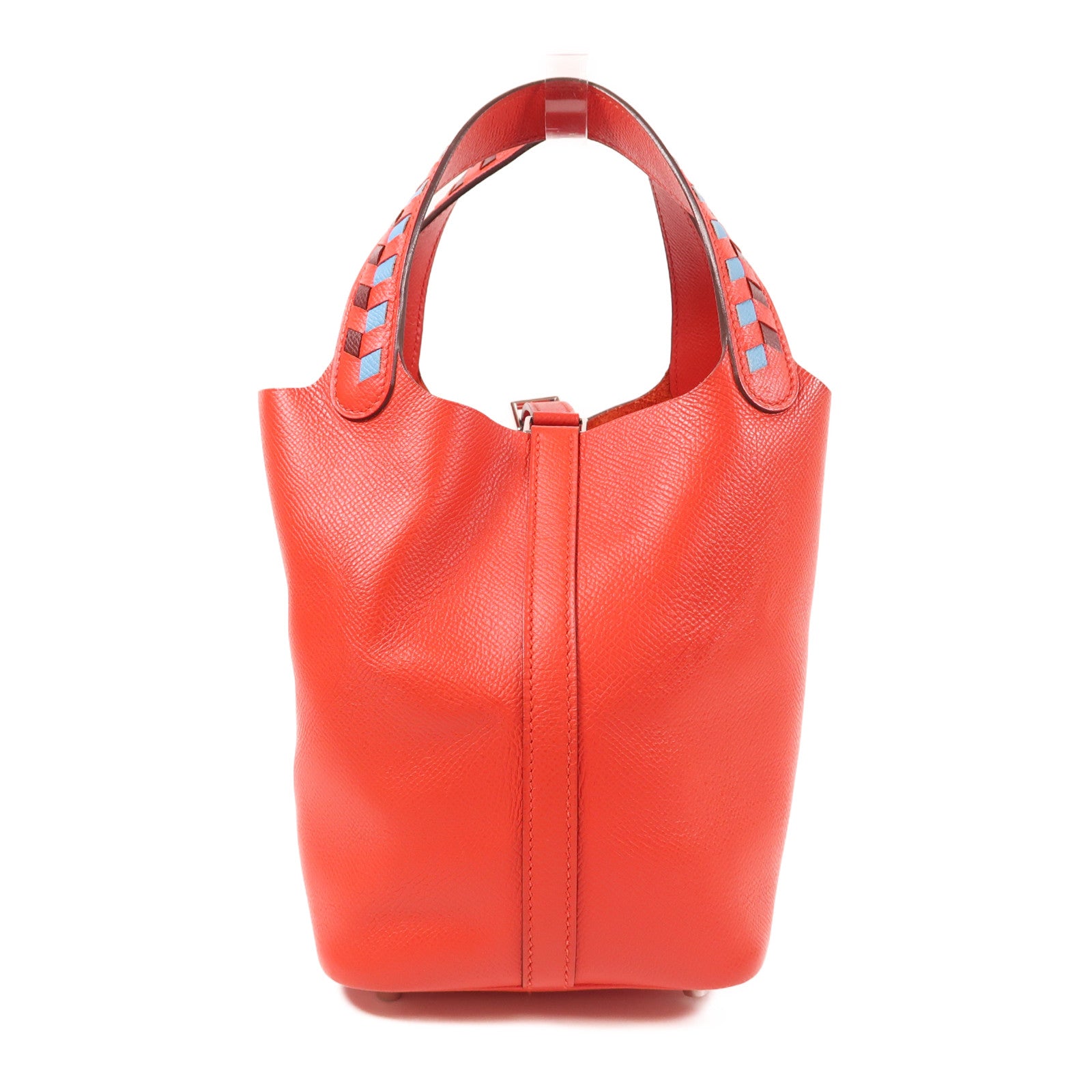 HERMES Epsom皮革Picotin PM銀扣手挽袋Rouge de Coeur