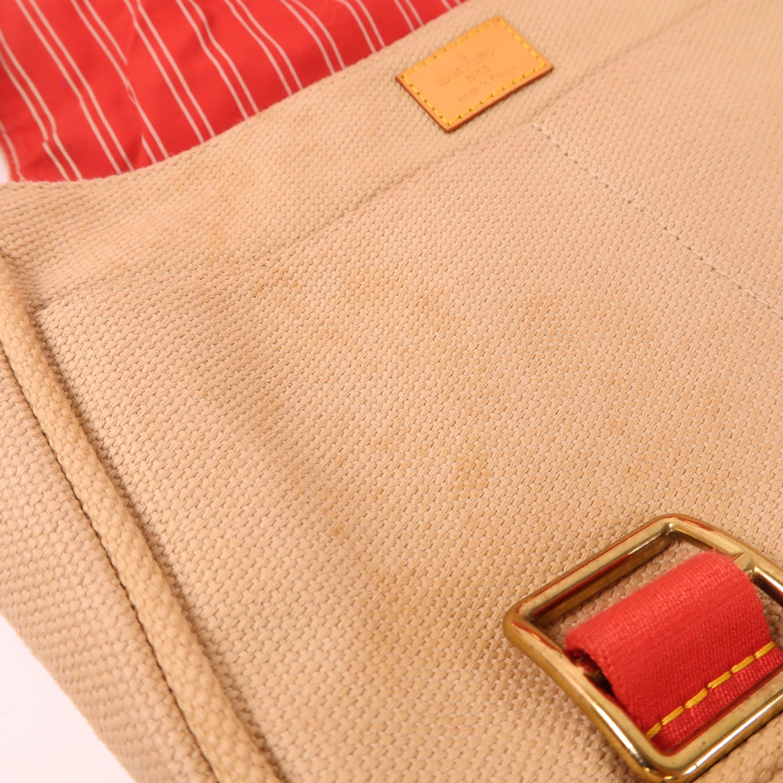 LOUIS VUITTON 帆布Antigua Besace PM金扣肩背袋