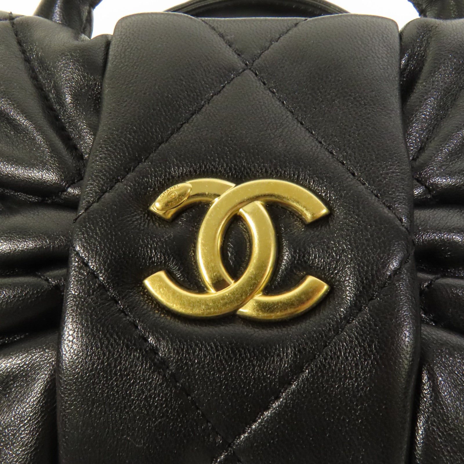 CHANEL 羊皮皮革Mini Bow Bag金扣手挽肩背兩用袋