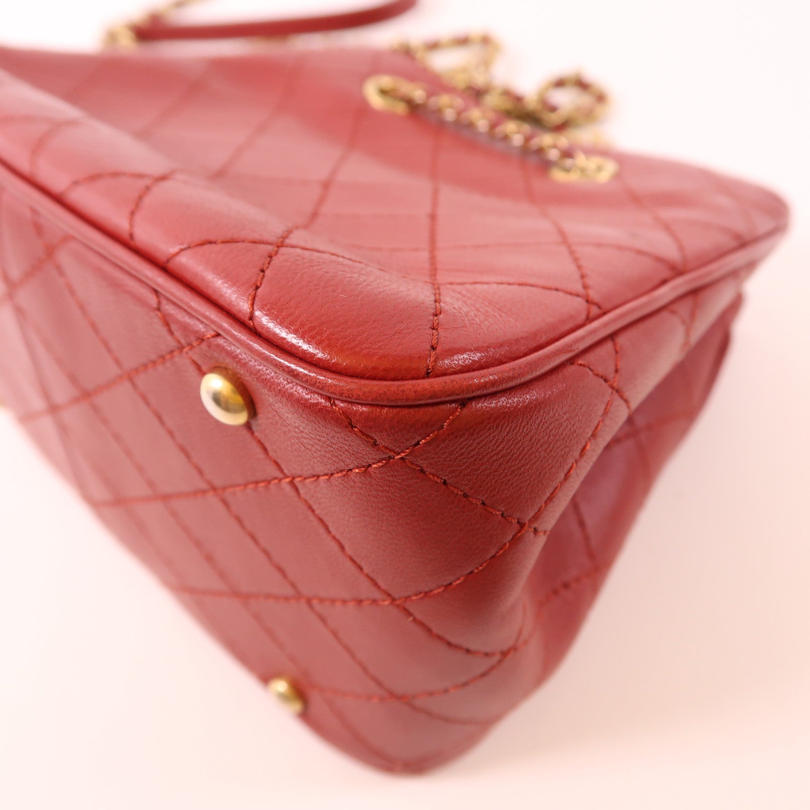 CHANEL 牛皮皮革Chain Shoulder Bag金扣鏈帶肩背袋