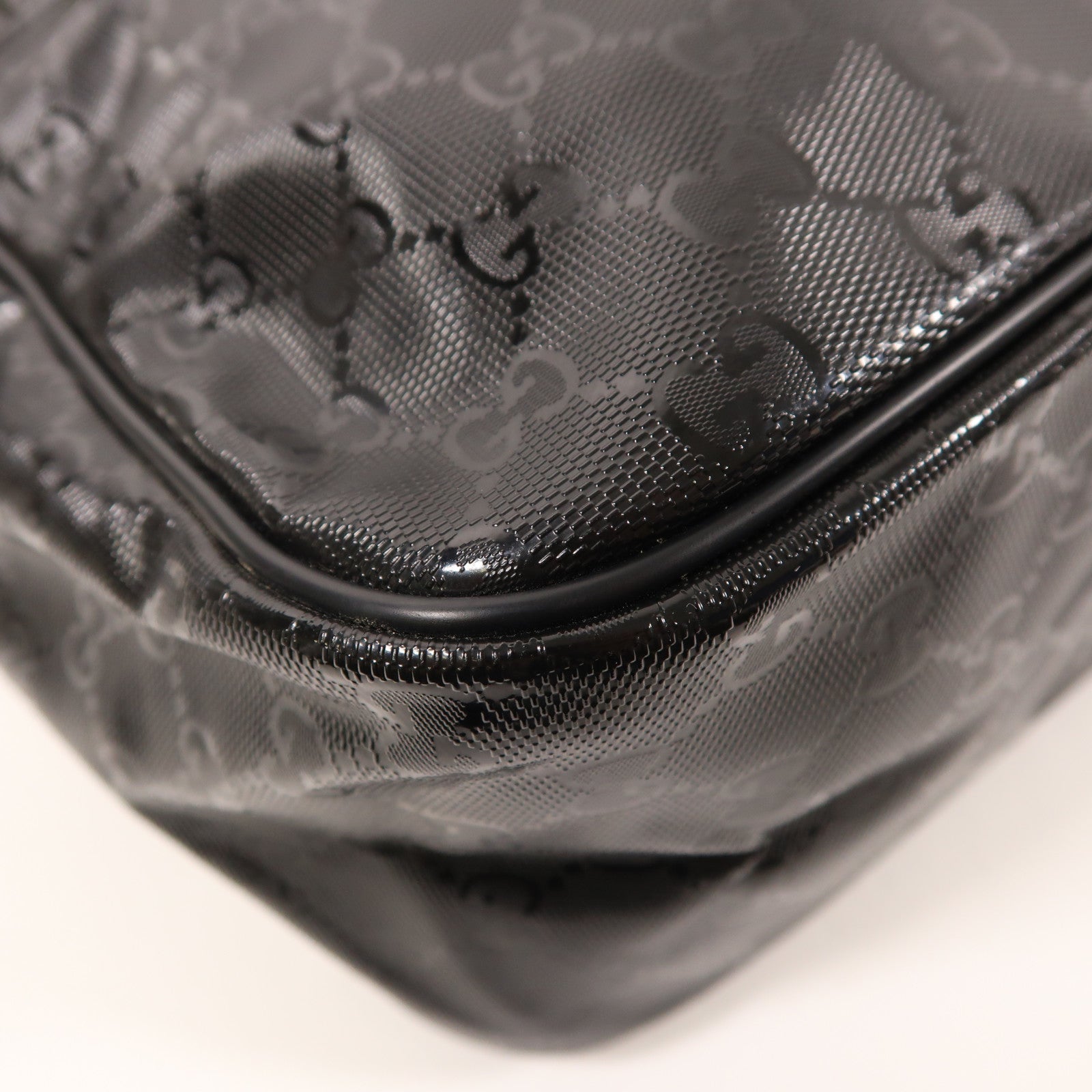 GUCCI 塗層帆布Shoulder Bag銀扣肩背袋