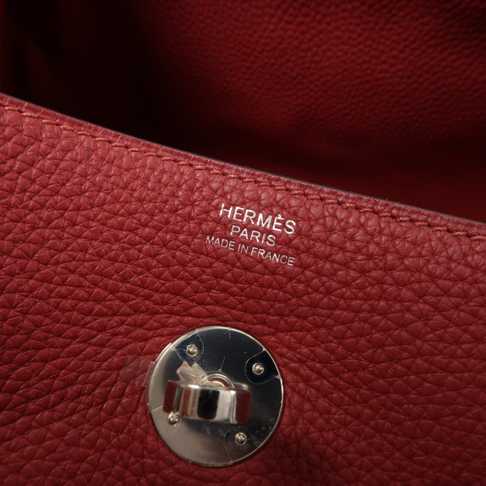 HERMES Clemence皮革Lindy 30手挽肩背兩用袋Rubis