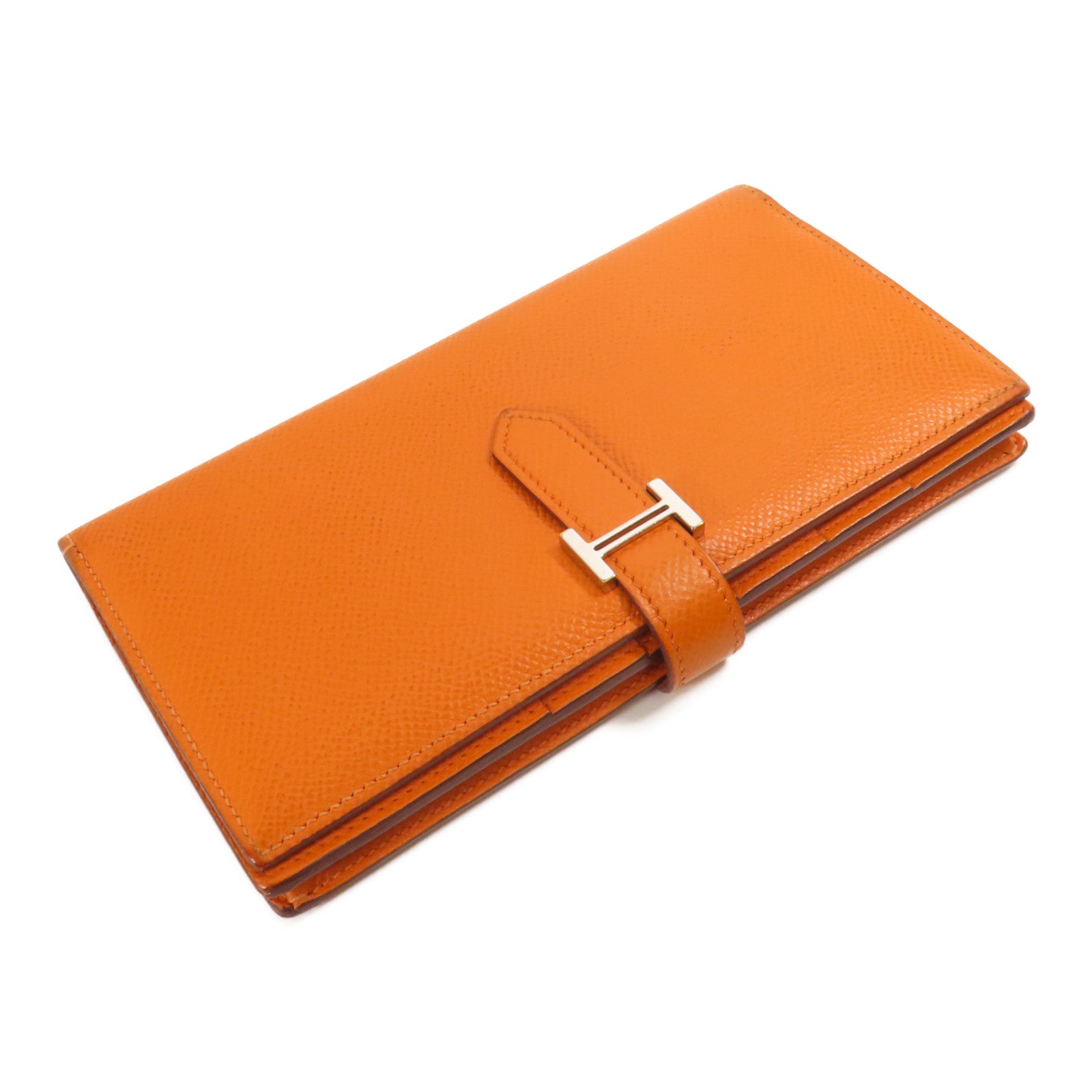 HERMES Epsom皮革Bearn Long Wallet銀扣長錢包