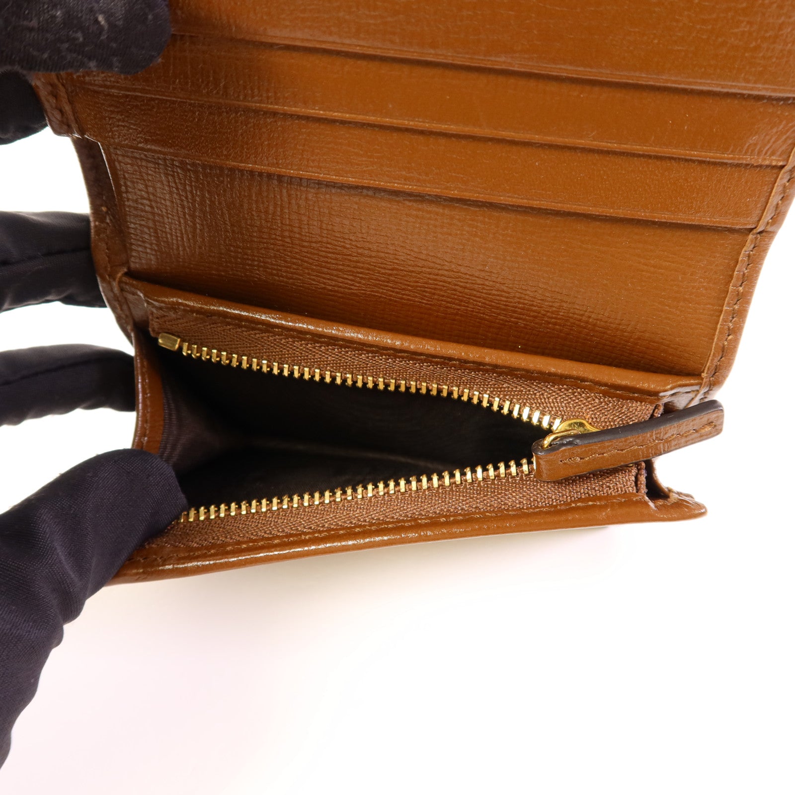 GUCCI 塗層帆布Horsebit 1955 Bifold Wallet金扣錢包