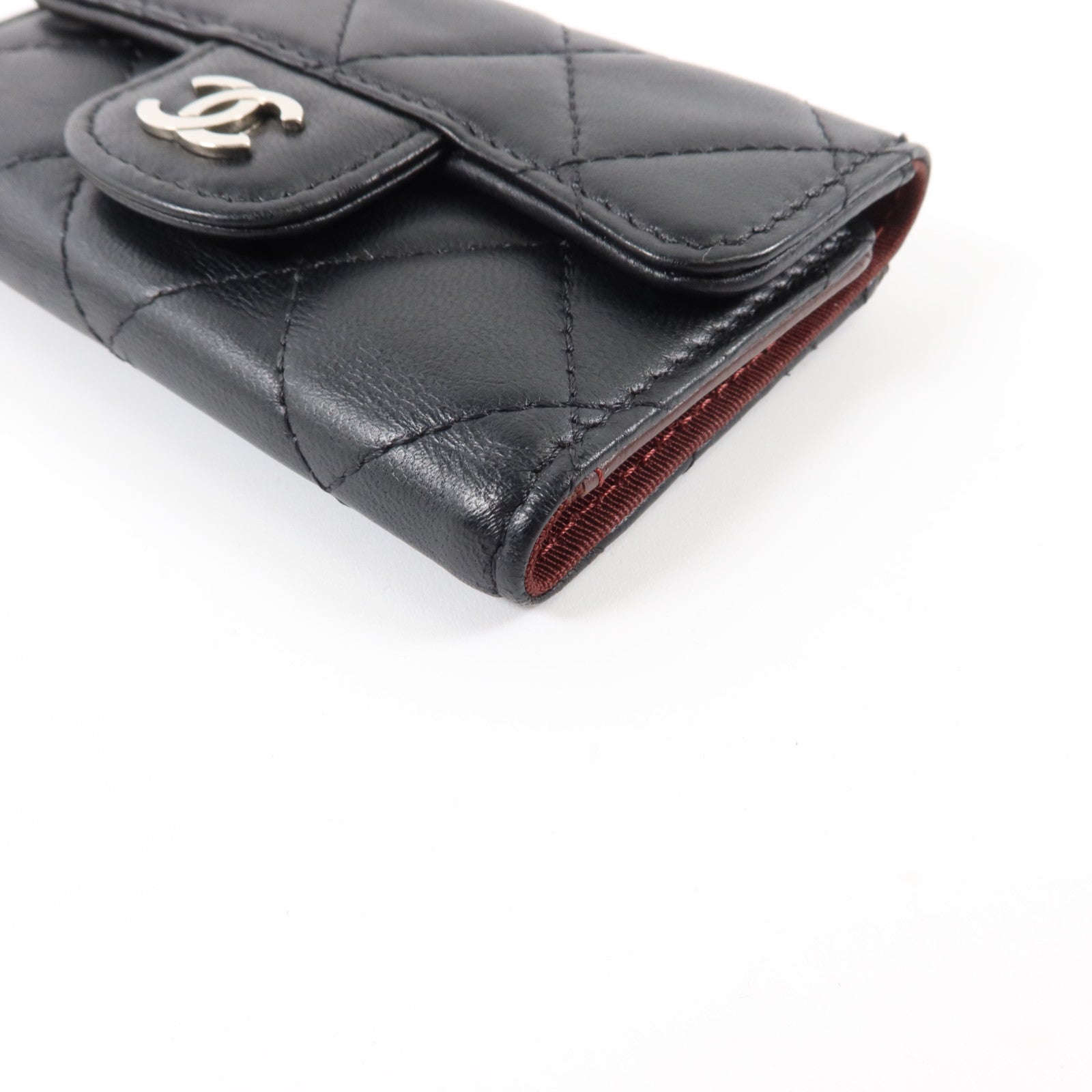 CHANEL 羊皮皮革Key Case銀扣鎖匙包
