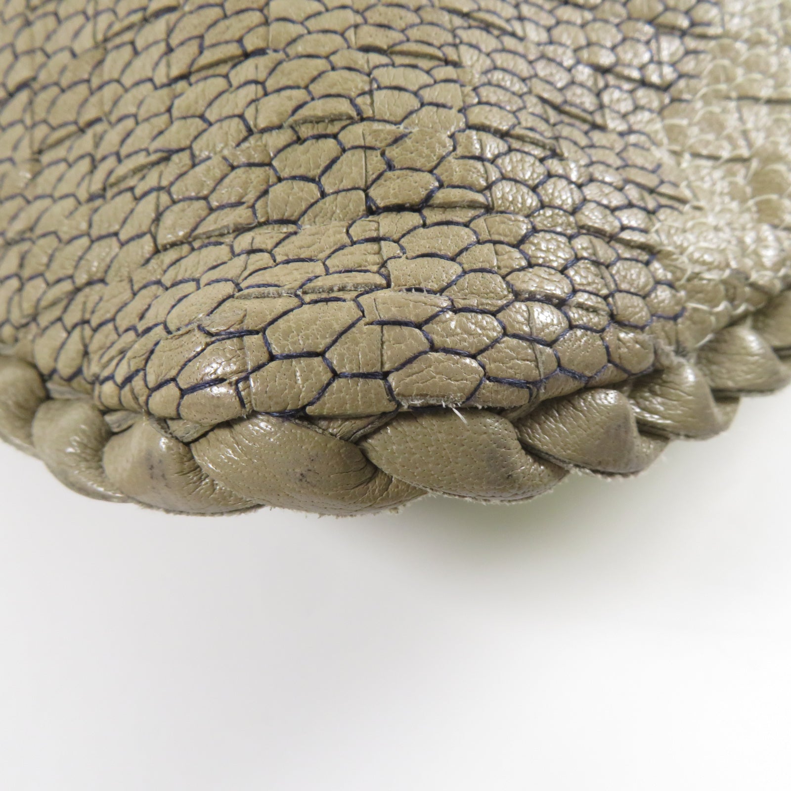 BOTTEGA VENETA 【激減優惠】牛皮皮革Hobo銀扣手挽袋米色
