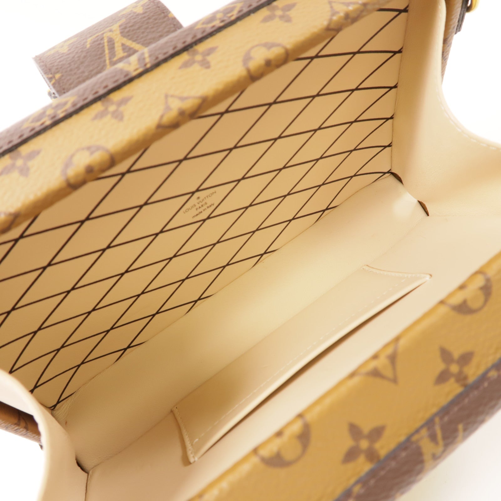 LOUIS VUITTON Monogram Reverse Petite Malle金扣肩背袋