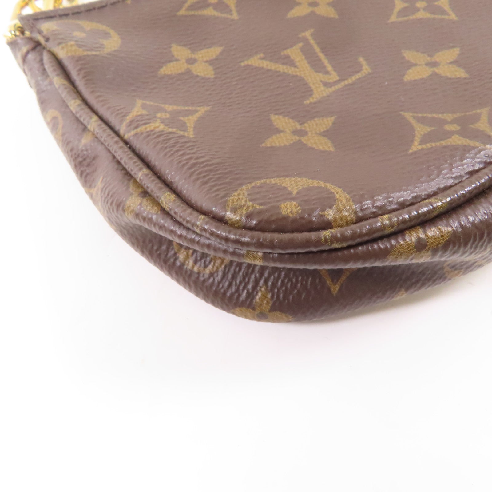LOUIS VUITTON Monogram Multi Pochette Accessoires金扣肩背袋棕色