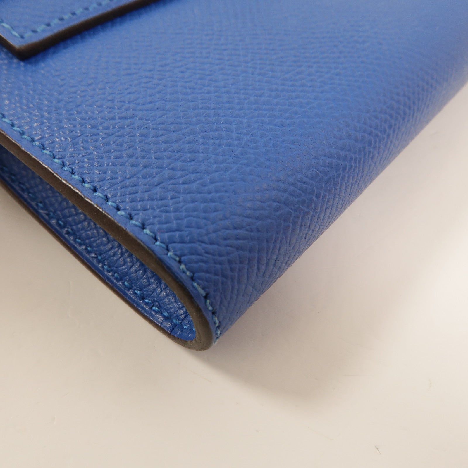 HERMES Epsom皮革Kelly Wallet長錢包Bleu Izmir