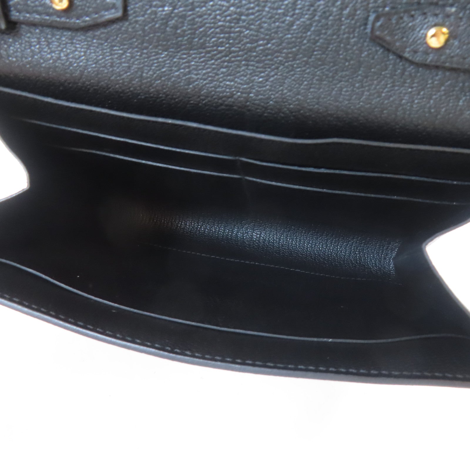 HERMES Chevre皮革Clic 16金扣肩背袋Noir黑色