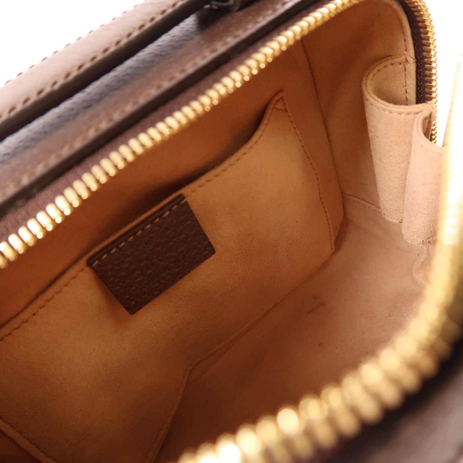 GUCCI 塗層帆布Ophidia GG Mini Supreme金扣鏈帶肩背袋啡色