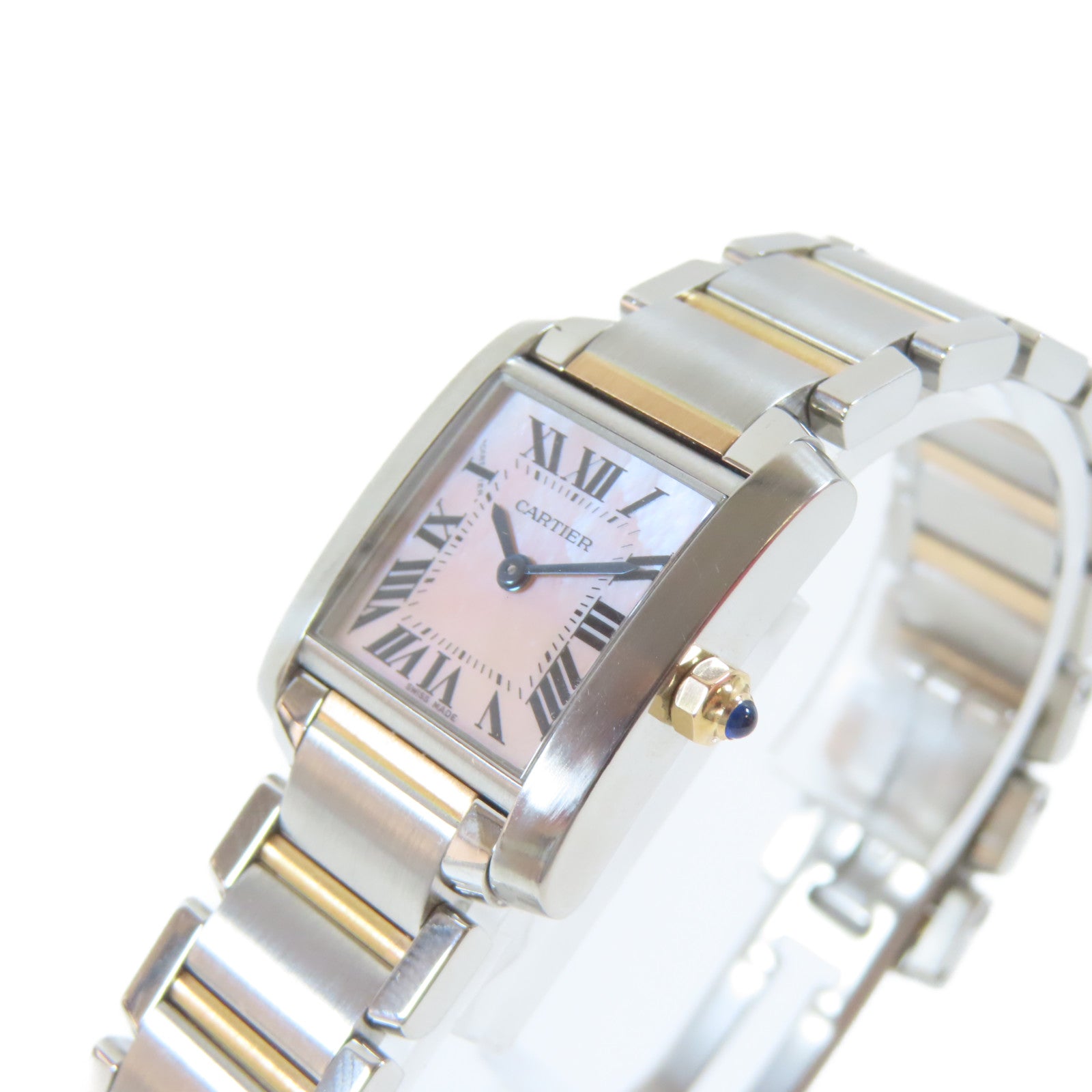 CARTIER Tank Francaise 18K黃金/不鏽鋼手錶石英機芯金色