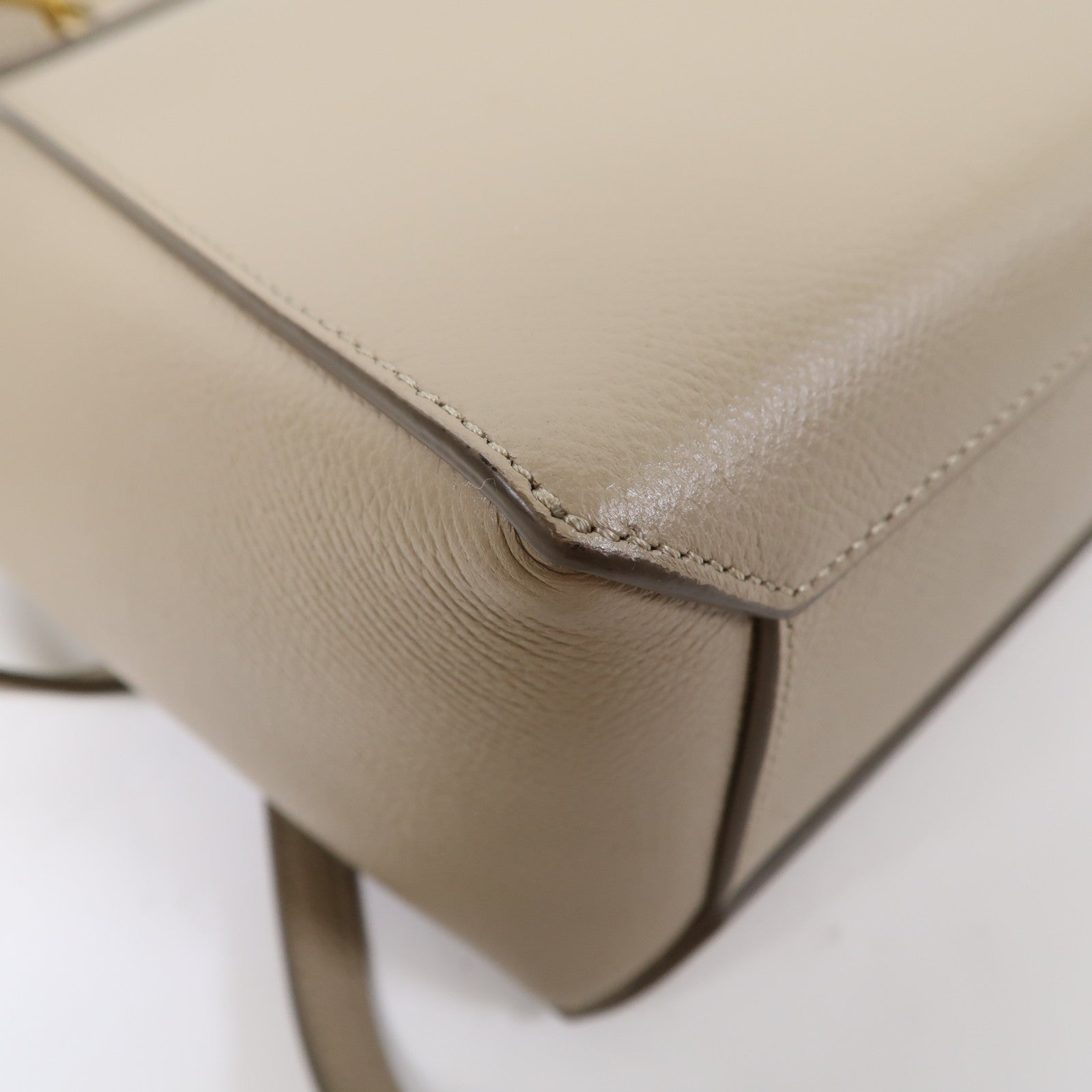 CELINE 牛皮皮革Nano Belt Bag金扣手挽肩背兩用袋米色