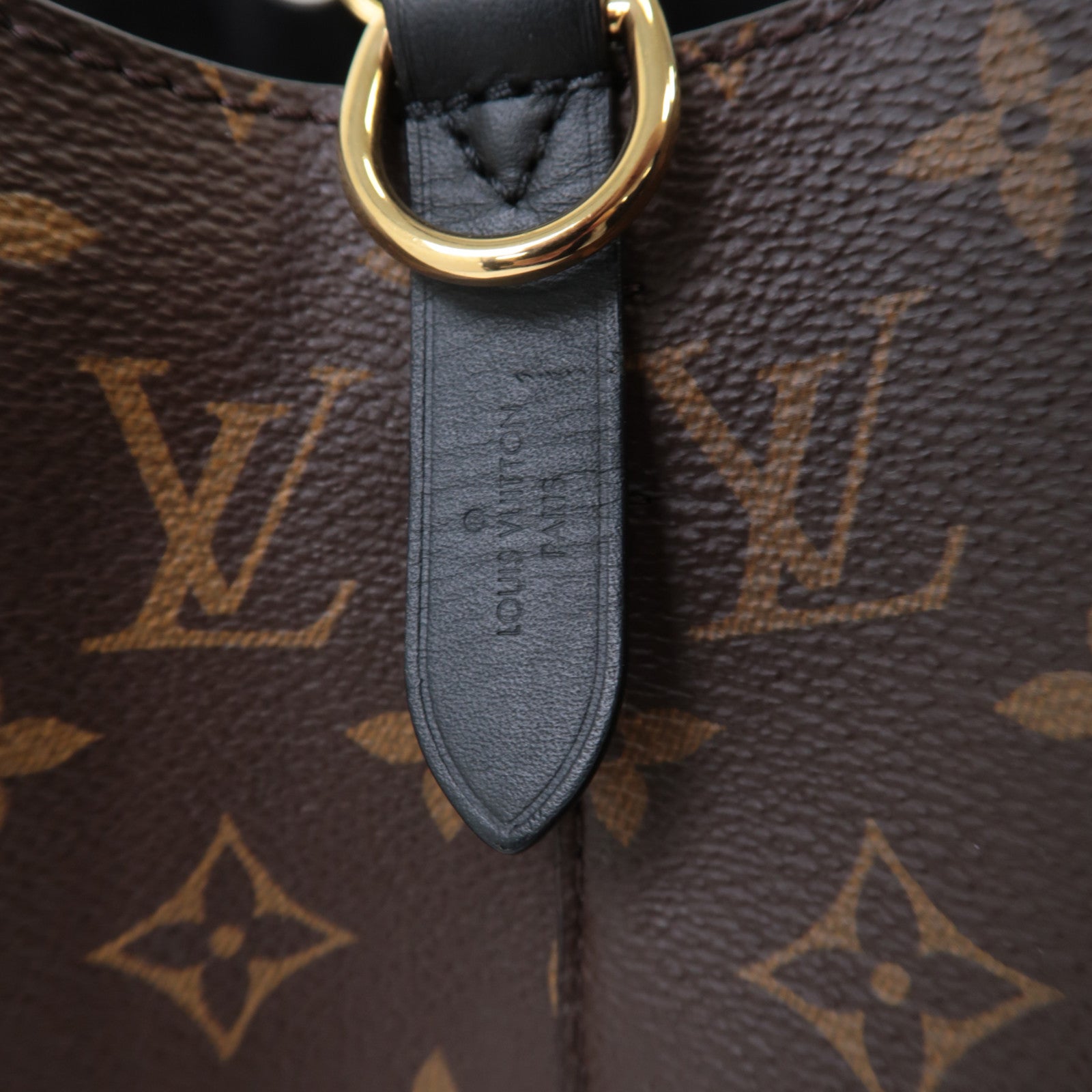 LOUIS VUITTON Monogram Neo Noe MM金扣肩背袋啡色/黑色