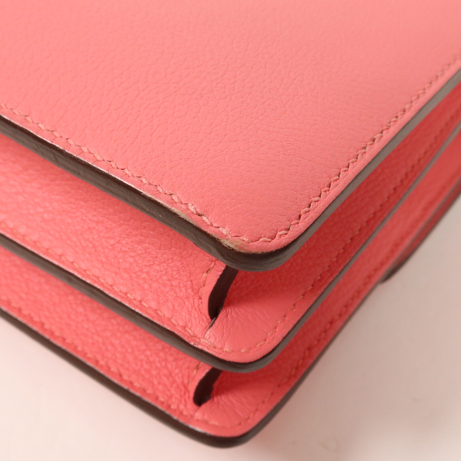 HERMES Evercolor皮革Roulis Mini肩背袋Rose Azalee