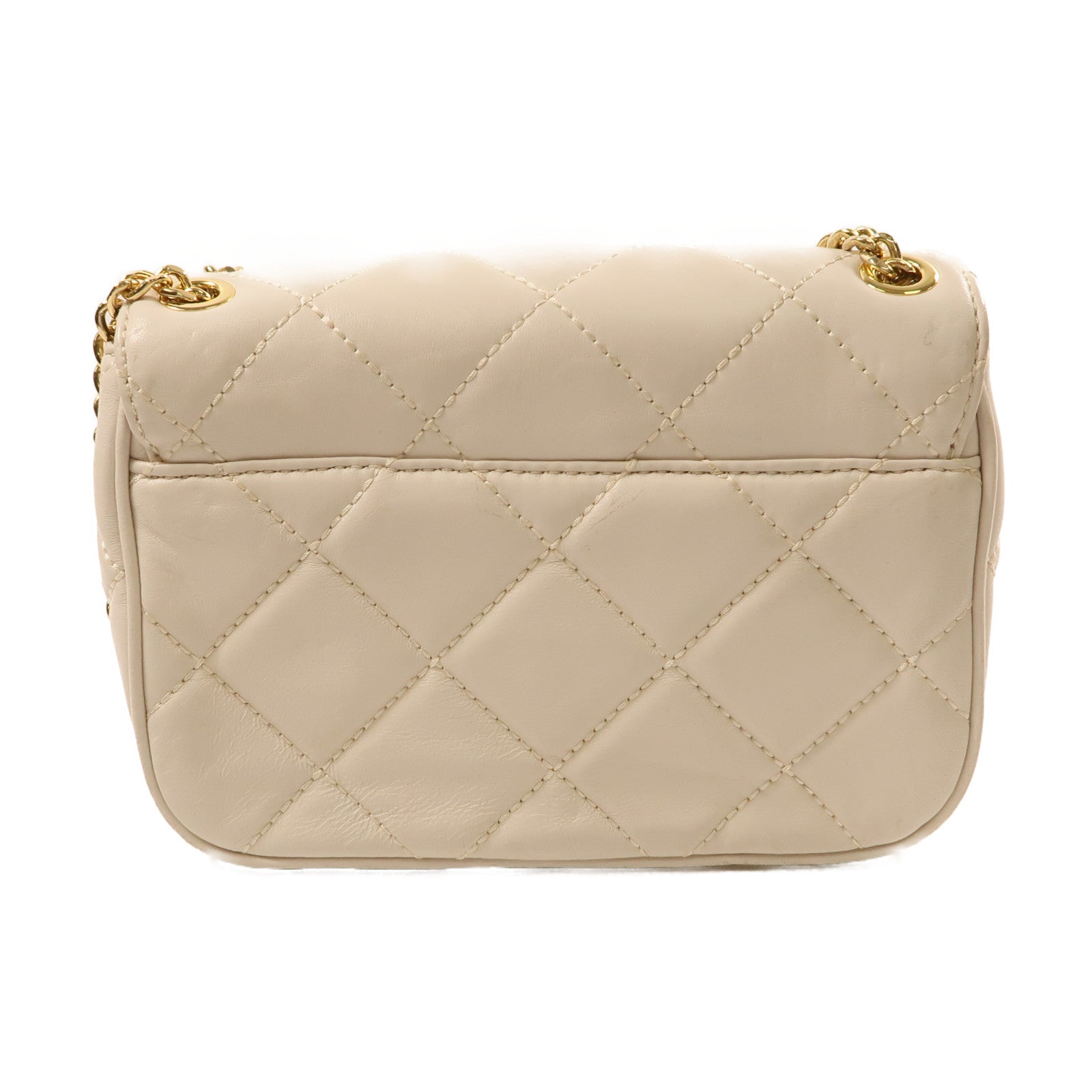 Michael Kors 牛皮皮革Chain Shoulder Bag金扣鏈帶肩背袋白色