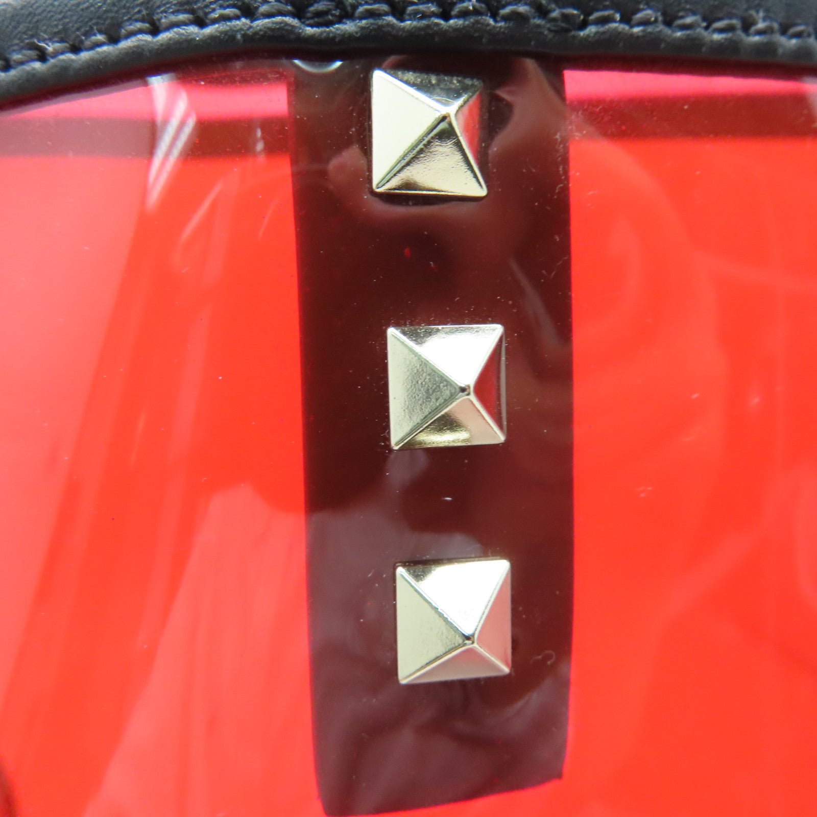 Valentino 【激減優惠】PVC Tote Bag銀扣手挽袋紅色