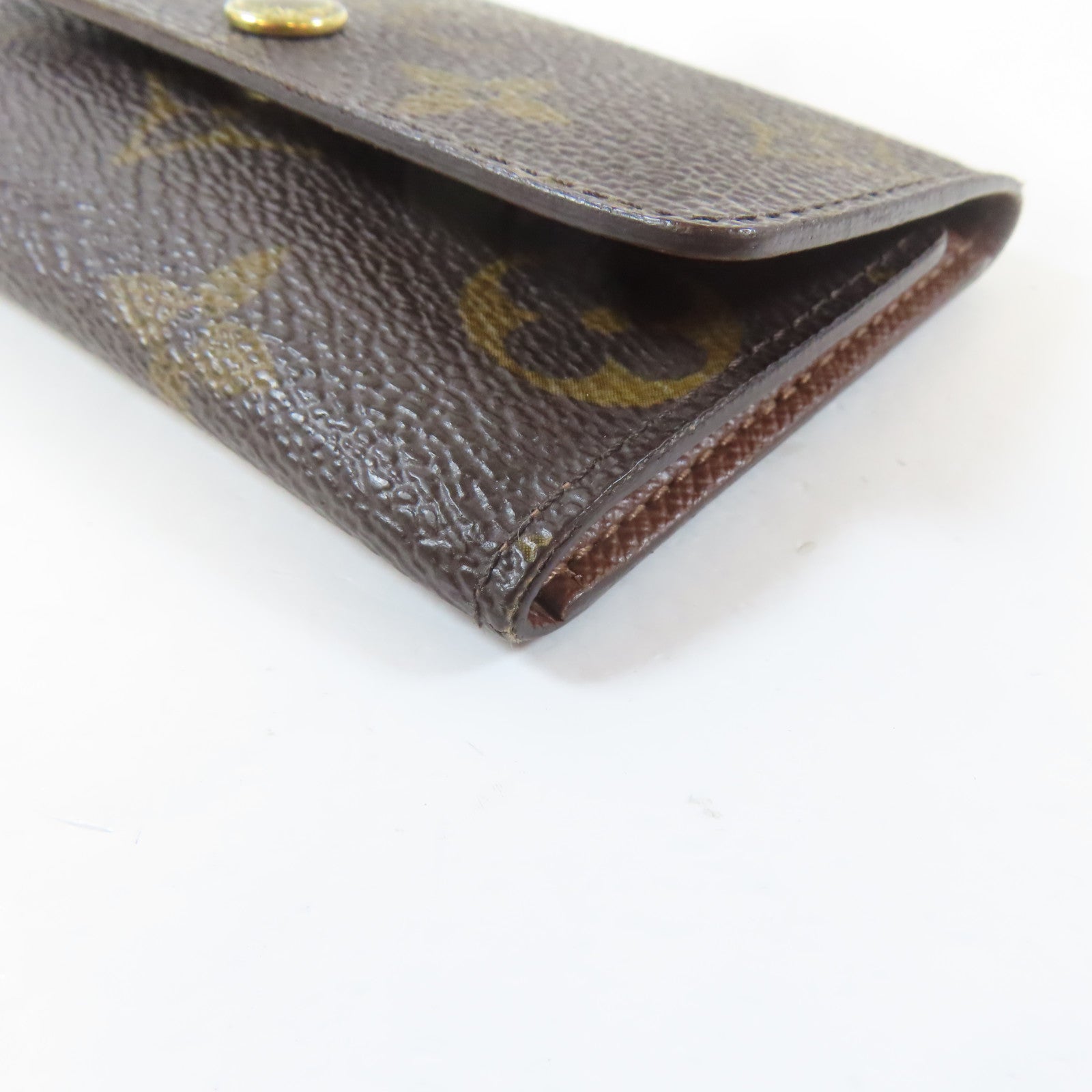 LOUIS VUITTON Monogram Key Case金扣鎖匙包啡色