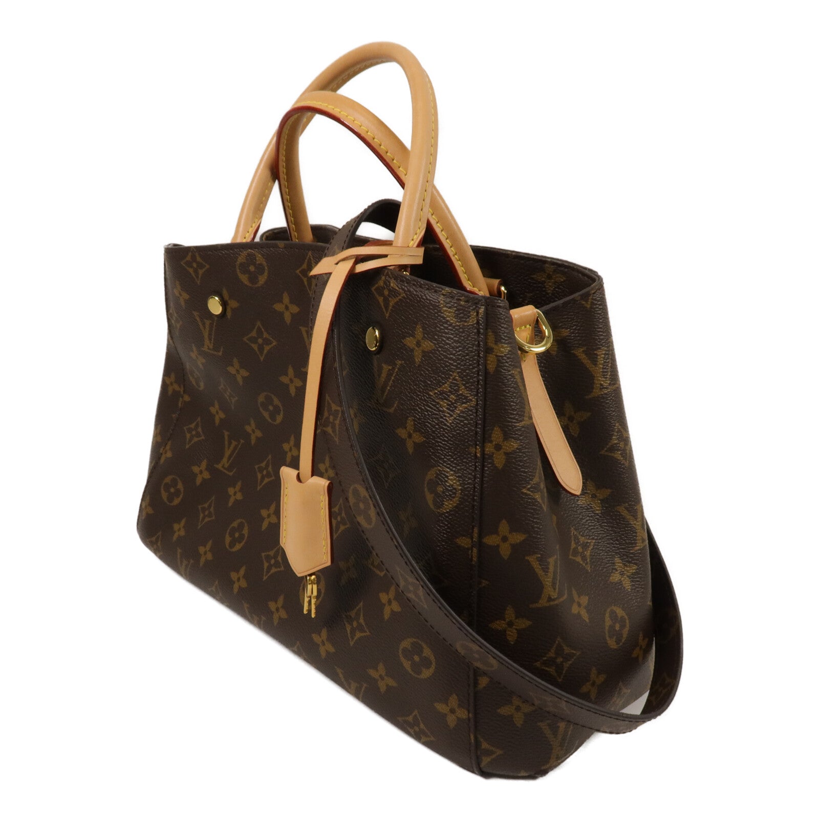 LOUIS VUITTON Monogram Montaigne BB手挽肩背兩用袋棕色