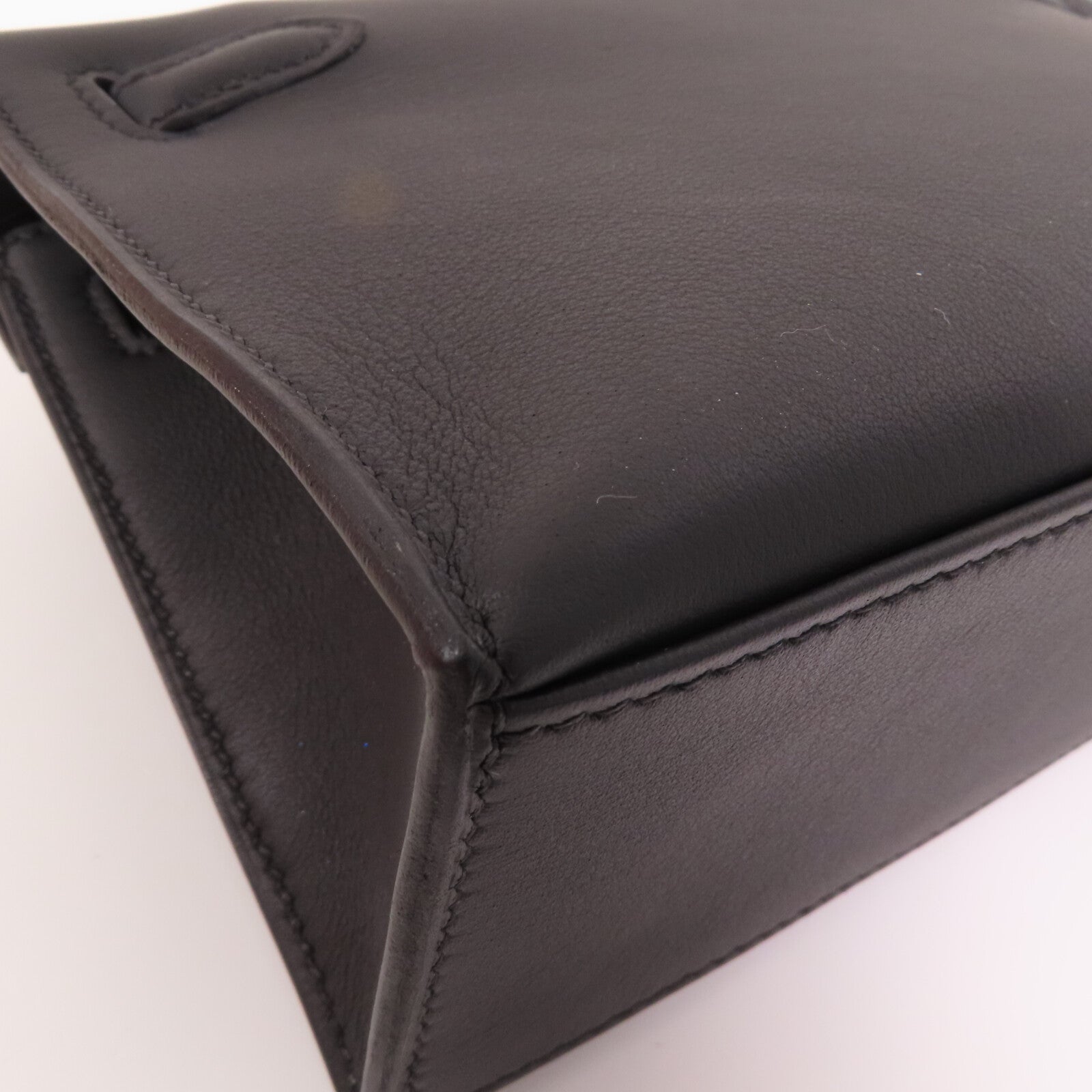 HERMES 【激減優惠】Swift皮革Kelly Pochette金扣手挽袋Noir
