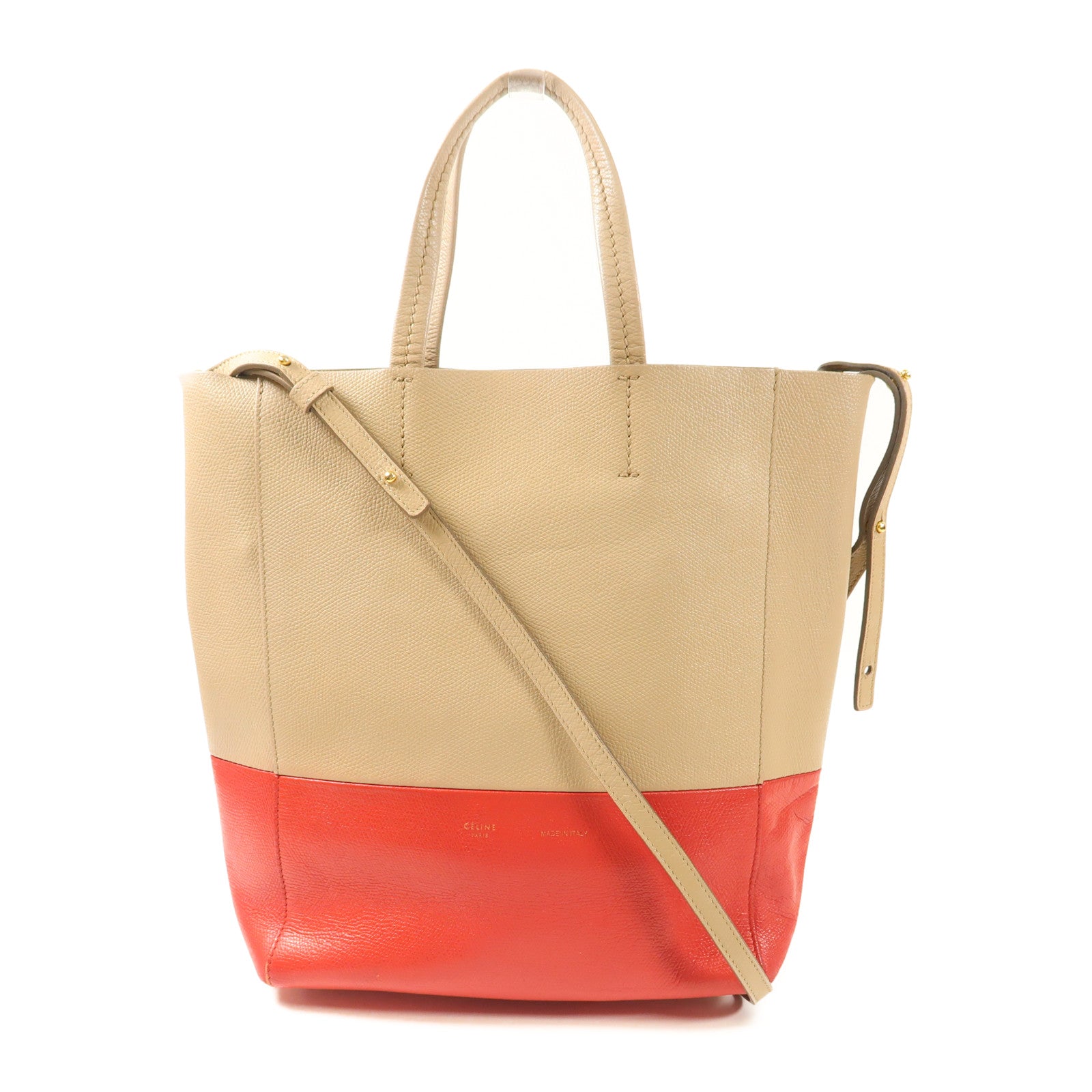 CELINE 牛皮皮革Tote Bag金扣手挽肩背兩用袋