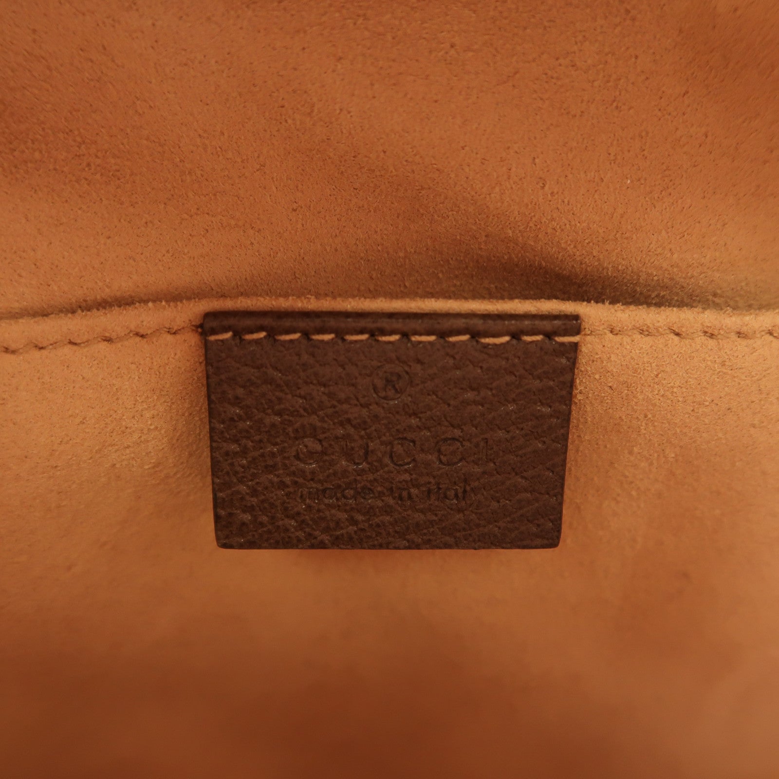 GUCCI 塗層帆布Ophidia GG Mini Supreme金扣鏈帶肩背袋啡色