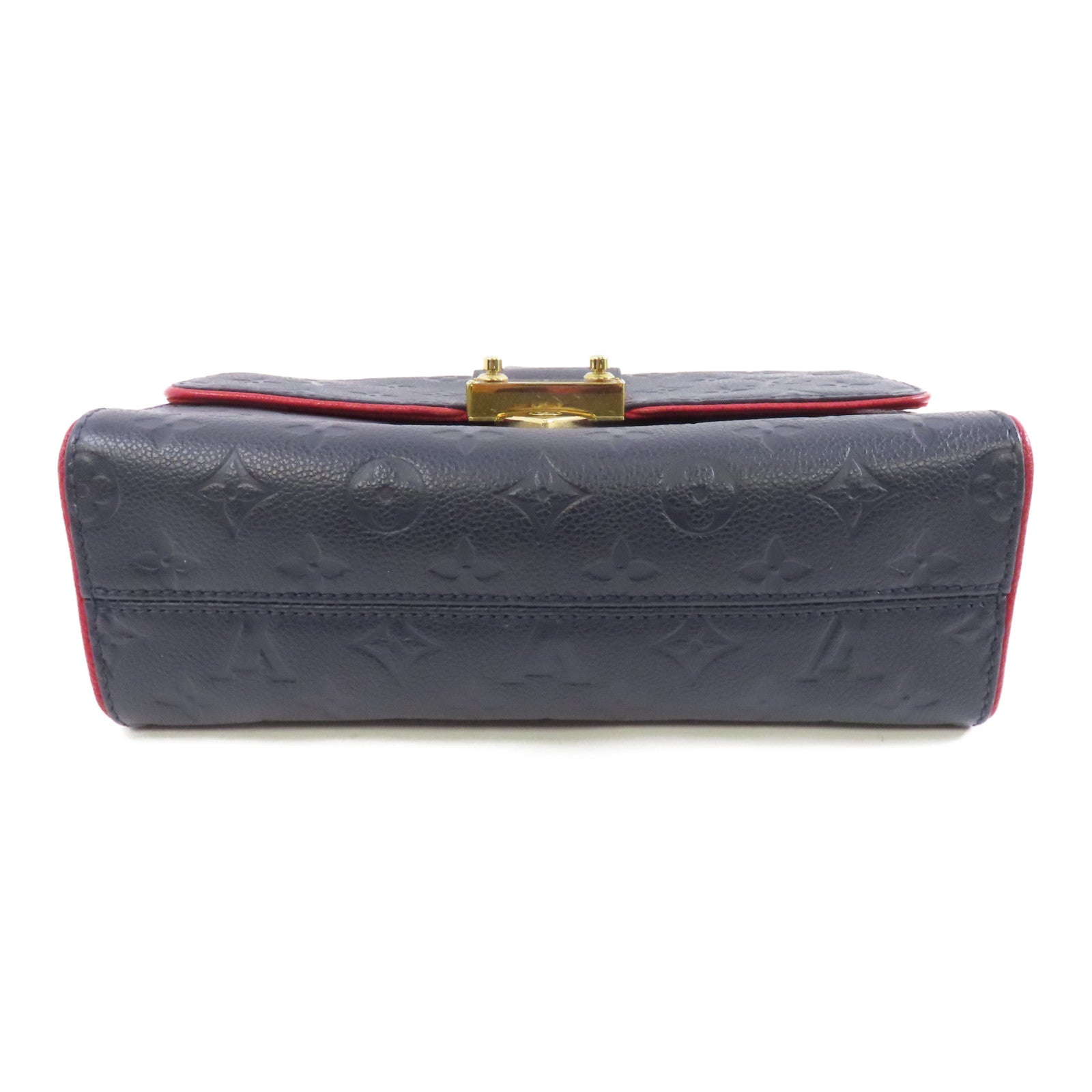 LOUIS VUITTON Monogram Empreinte Saint Sulpice金扣鏈帶肩背袋深藍色