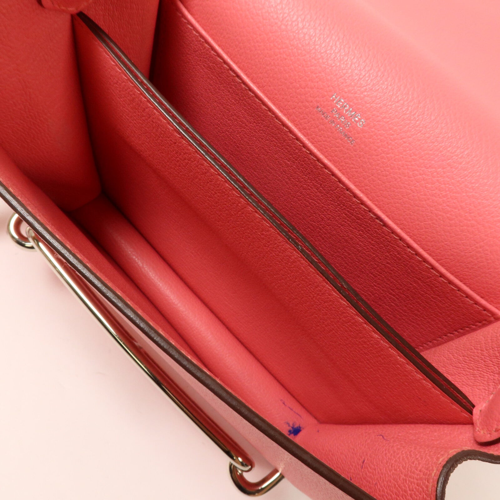 HERMES Evercolor皮革Roulis Mini肩背袋Rose Azalee