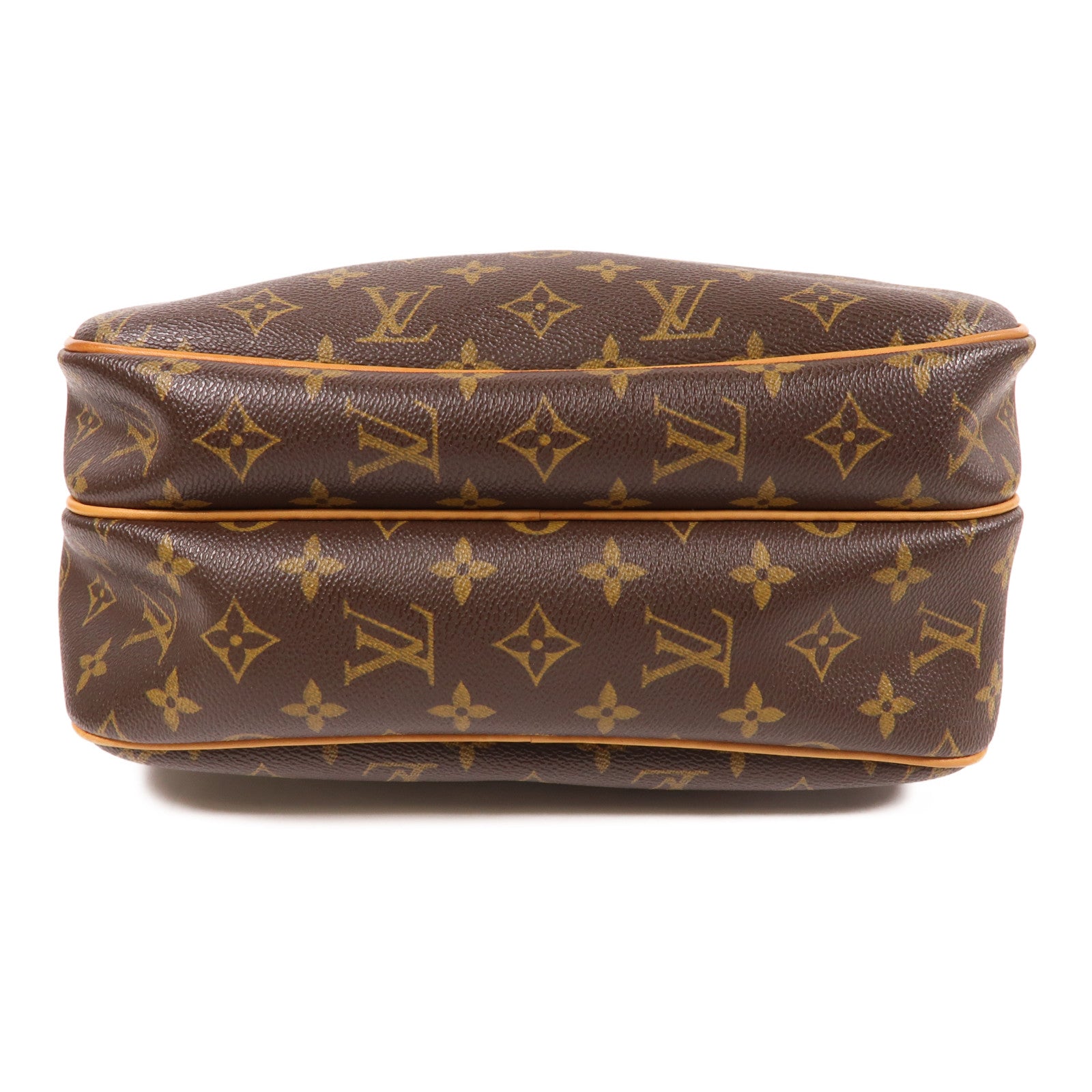 LOUIS VUITTON Monogram Reporter PM金扣肩背袋棕色