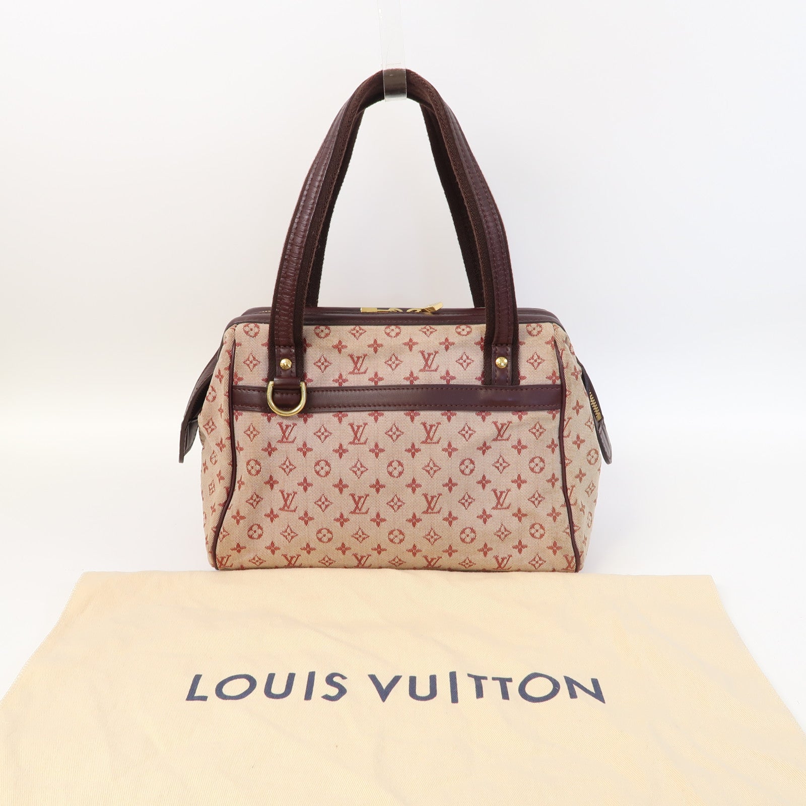 LOUIS VUITTON Monogram Mini Josephine PM金扣手挽袋紅色/啡色