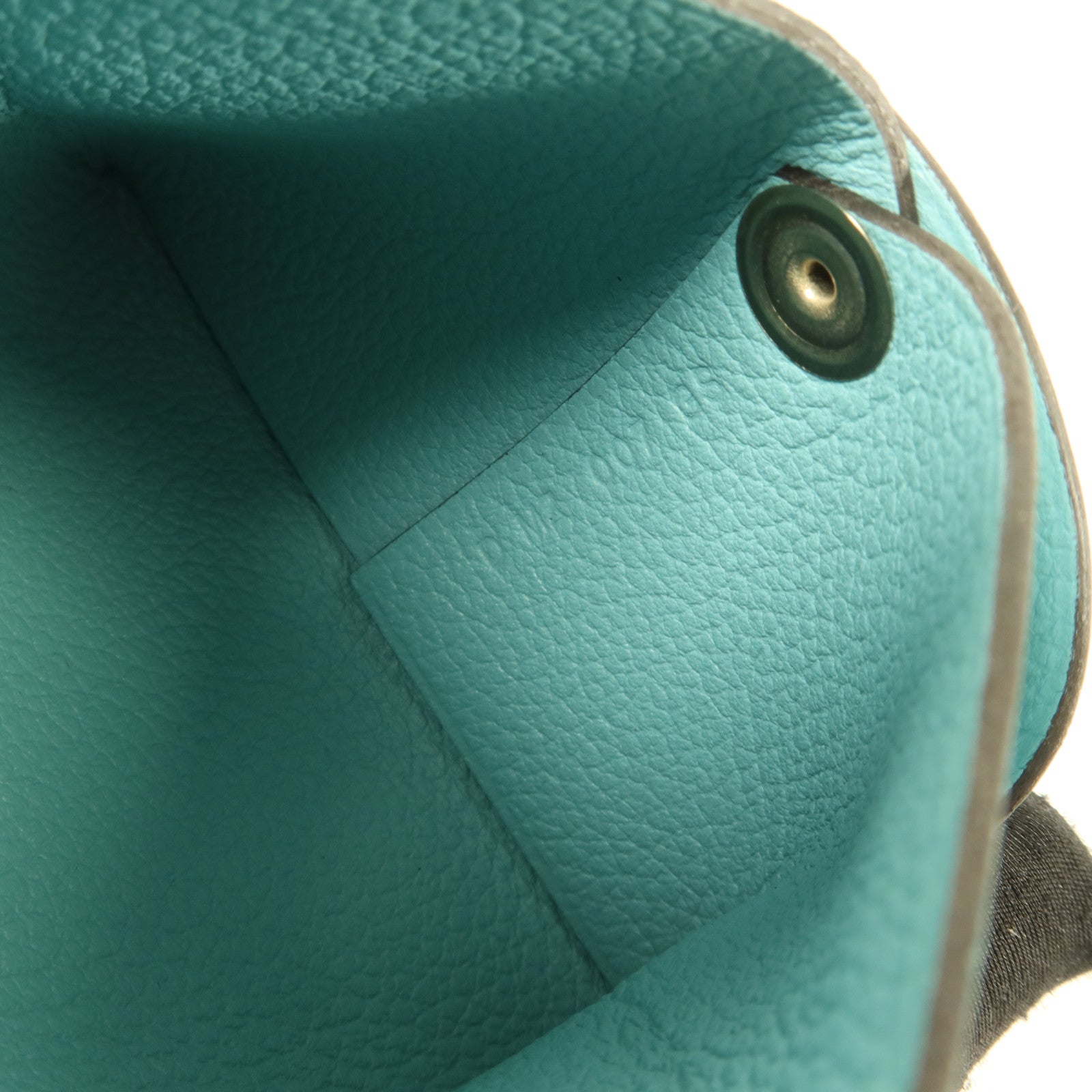 HERMES Evercolor皮革Bastia Change Purse零錢包Bleu Atoll