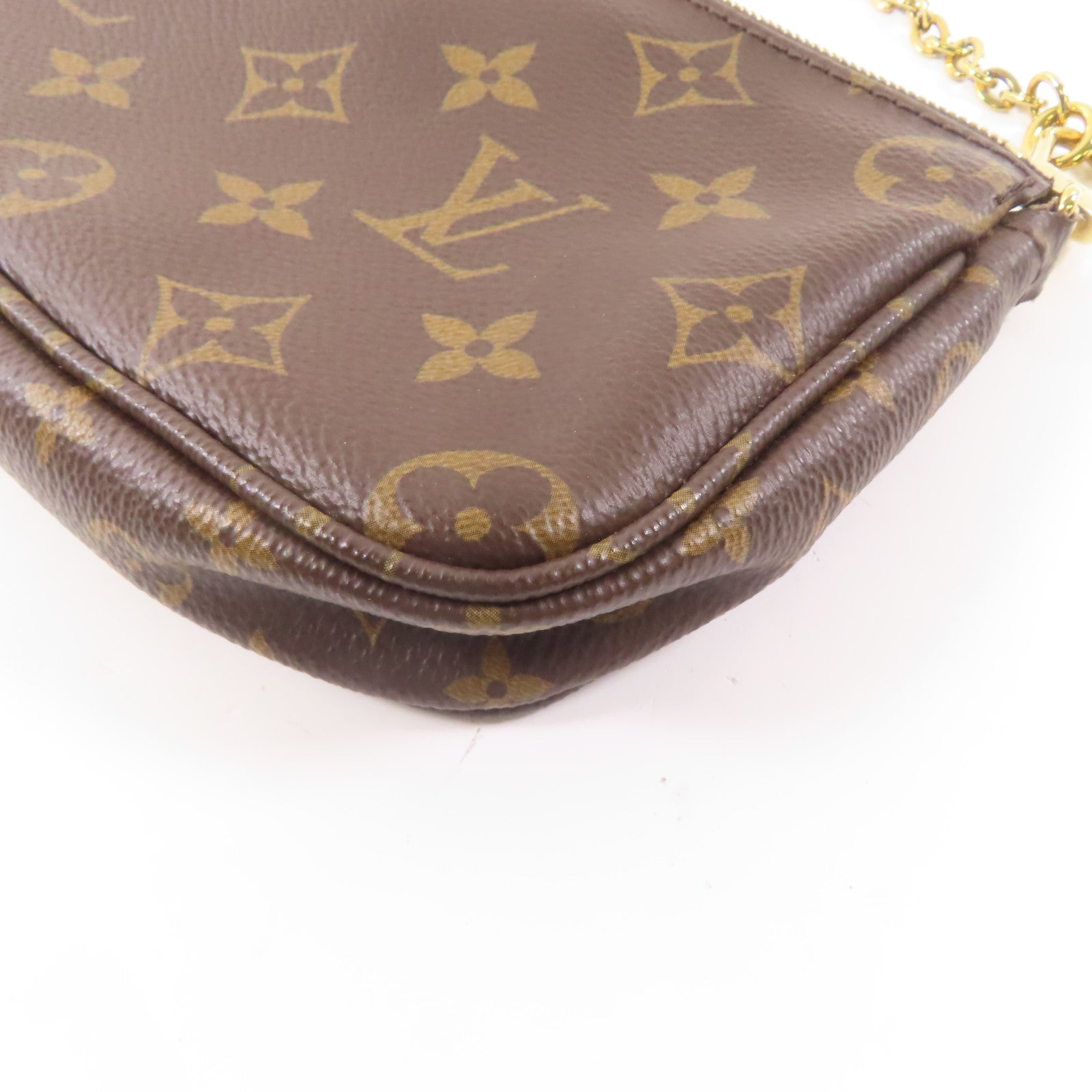 LOUIS VUITTON Monogram Multi Pochette Accessoires金扣肩背袋棕色