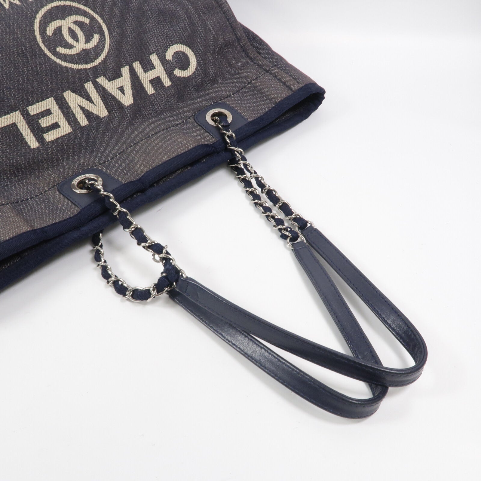 CHANEL 牛仔布Deauville Tote肩背袋