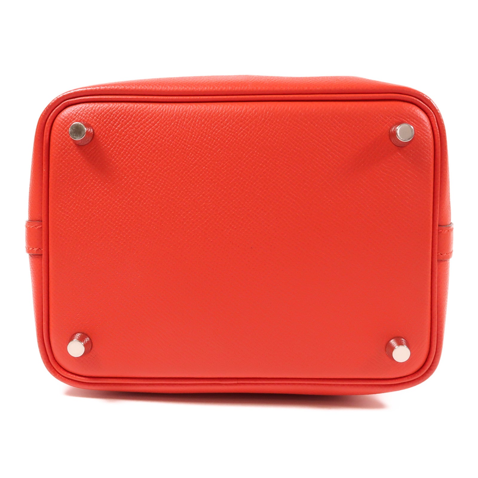 HERMES Epsom皮革Picotin PM銀扣手挽袋Rouge de Coeur