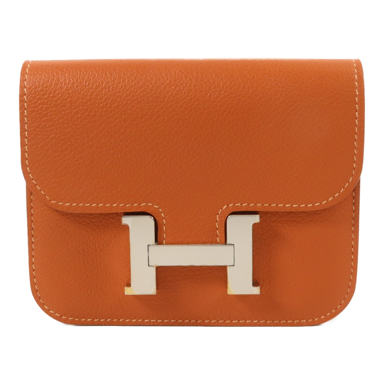 HERMES Evercolor皮革Constance Slim錢包Cuivre