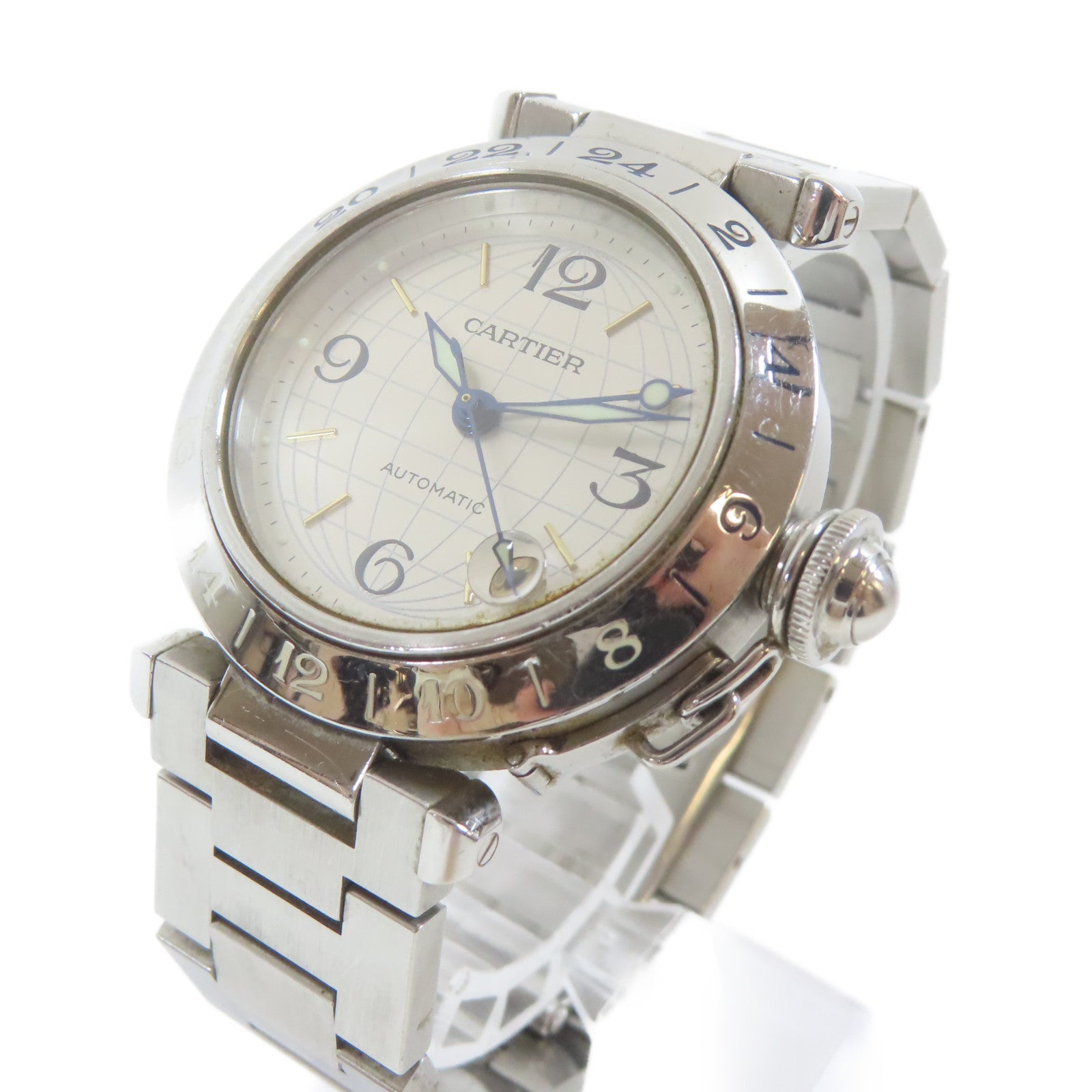 CARTIER Pasha C不鏽鋼手錶自動機芯銀色#15.5cm